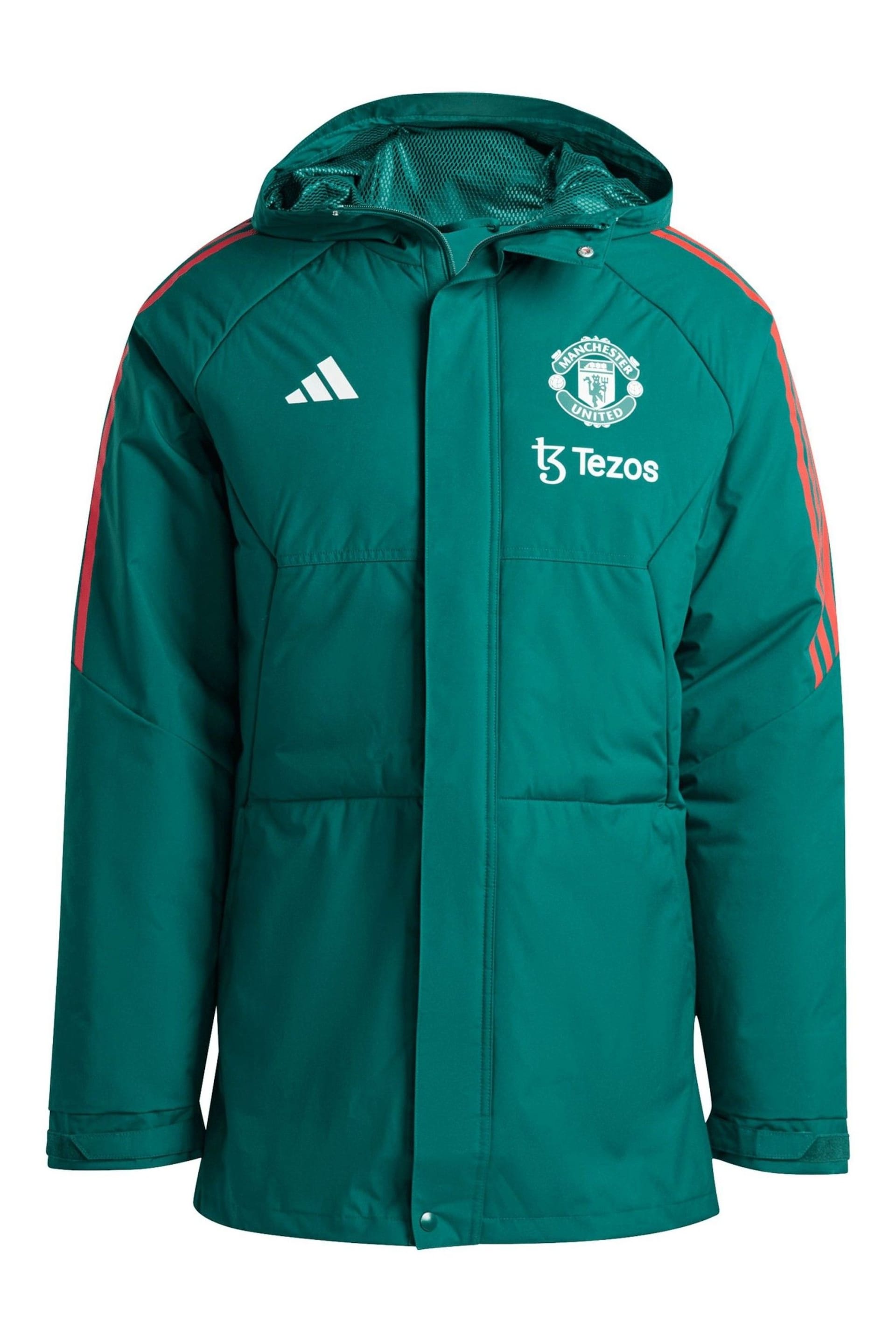 adidas Green Manchester United Training Stadium Parka Jacket - Image 3 of 3