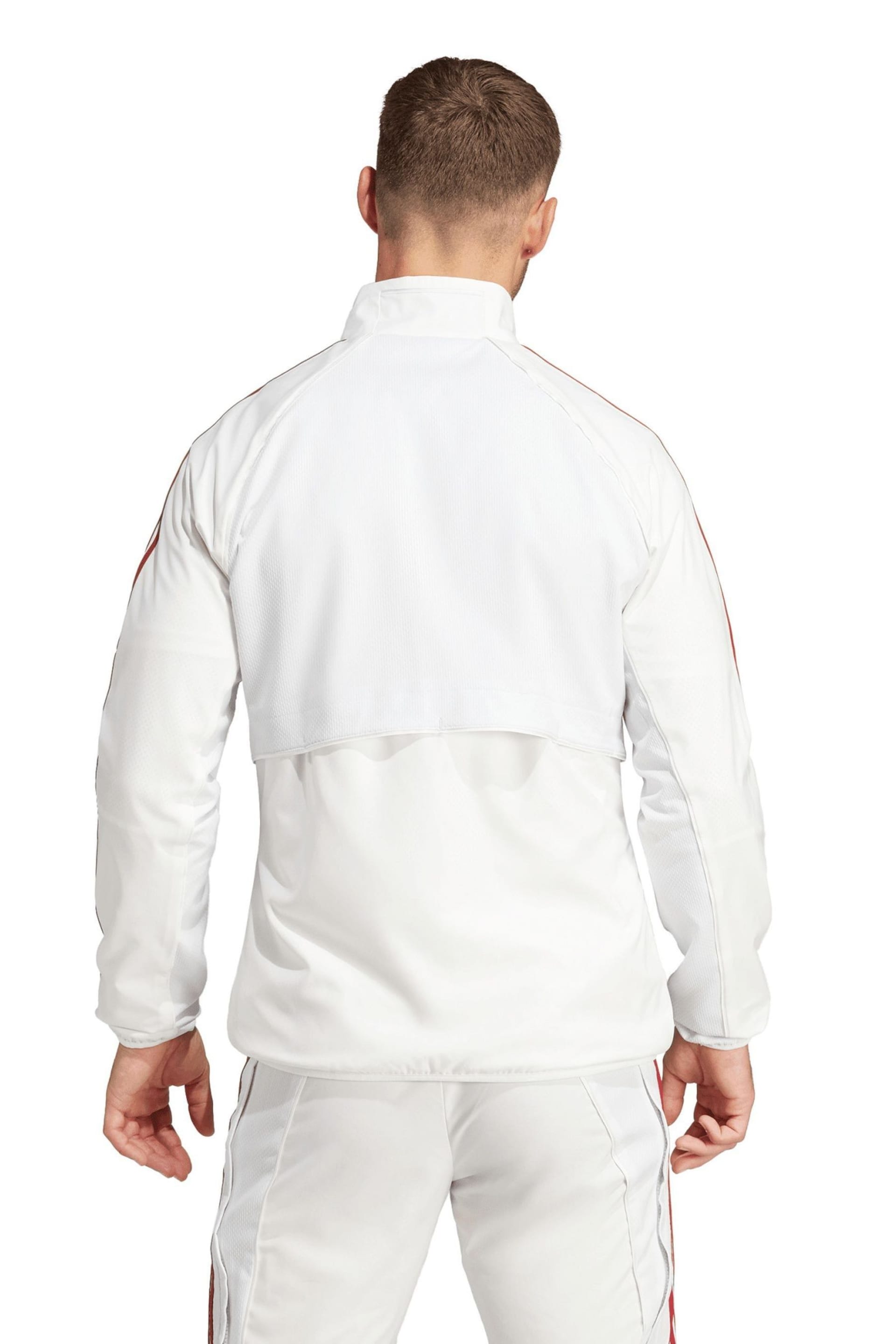 adidas White Manchester United European Anthem Jacket - Image 2 of 5