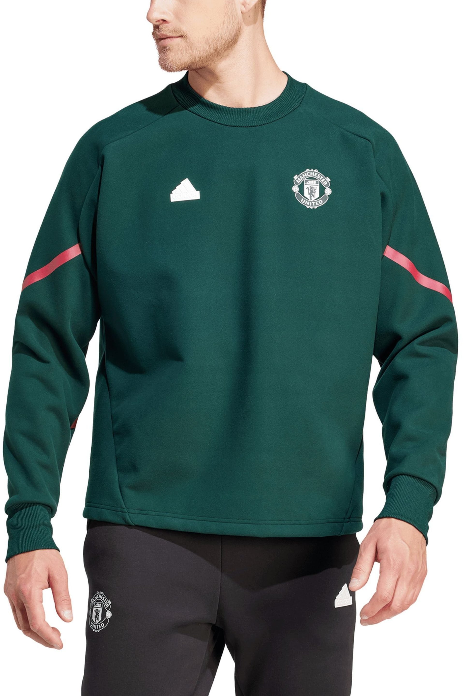 adidas Green Manchester United D4GMDY Travel Sweatshirt - Image 1 of 5