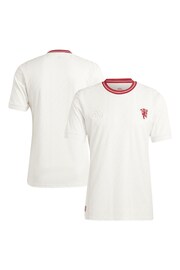 adidas White Manchester United Lifestyler Top - Image 1 of 3