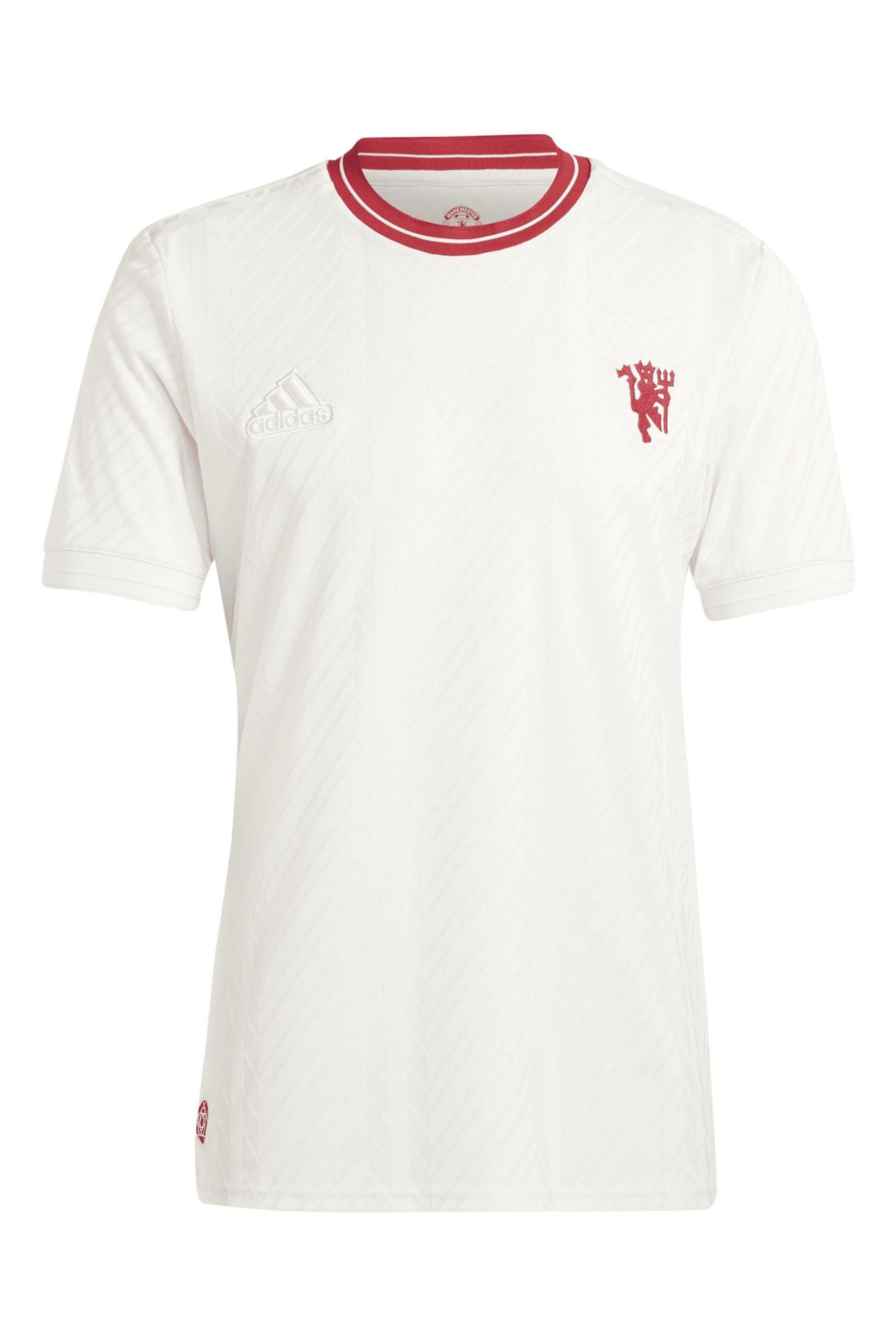 adidas White Manchester United Lifestyler Top - Image 2 of 3