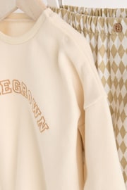 Neutral Slogan Baby Sweatshirt and Joggers Set - Image 11 of 16