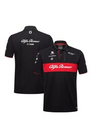 Fanatics Alfa Romeo F1 Racing 2023 Team Black Polo Shirt - Image 1 of 3