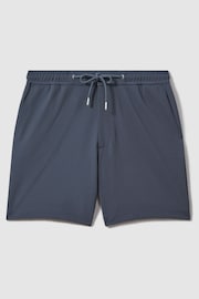Reiss Airforce Blue Newmark Textured Drawstring Shorts - Image 2 of 6