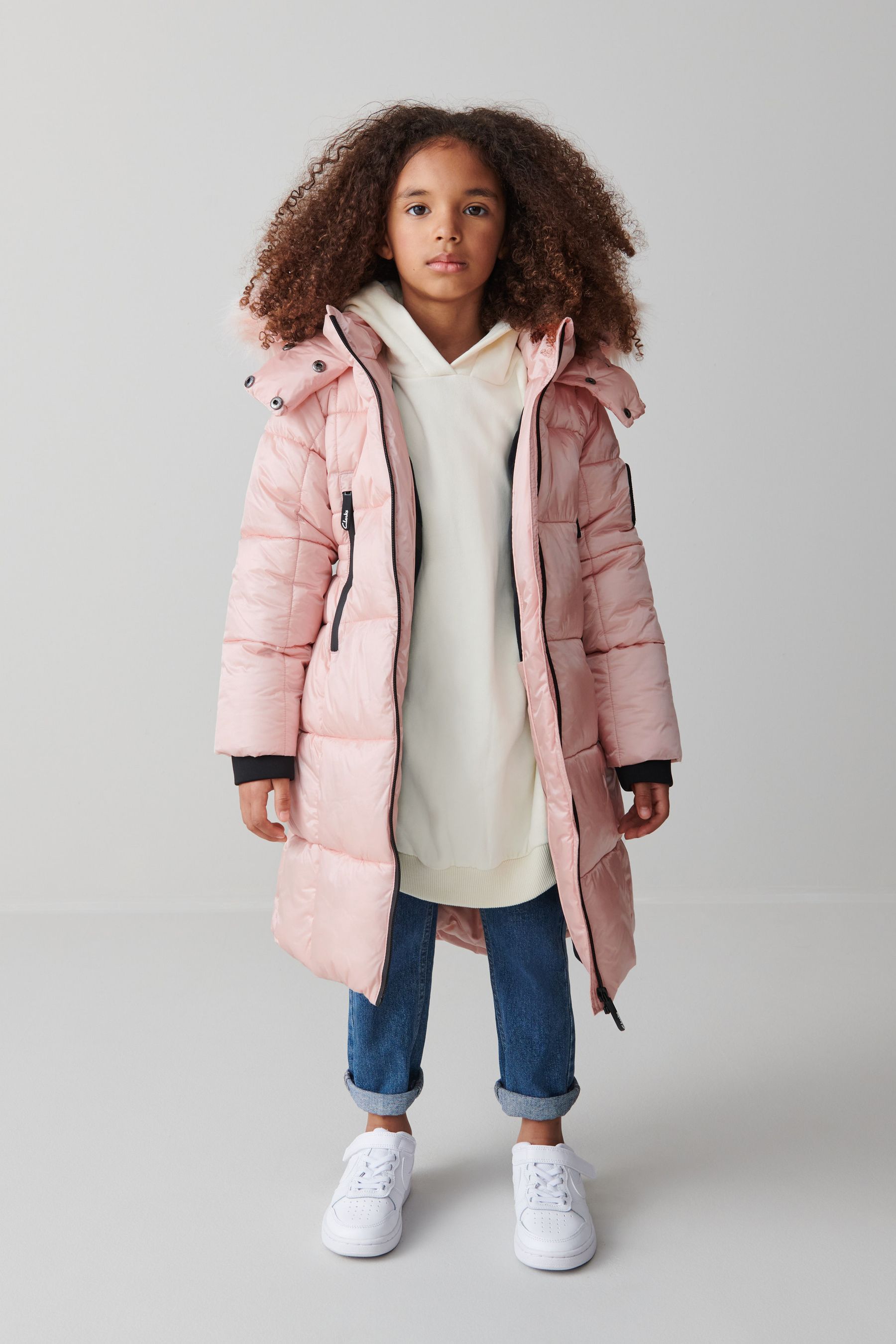 Buy Clarks Pink Girls Longline Padded Coat from Next United Arab Emirates