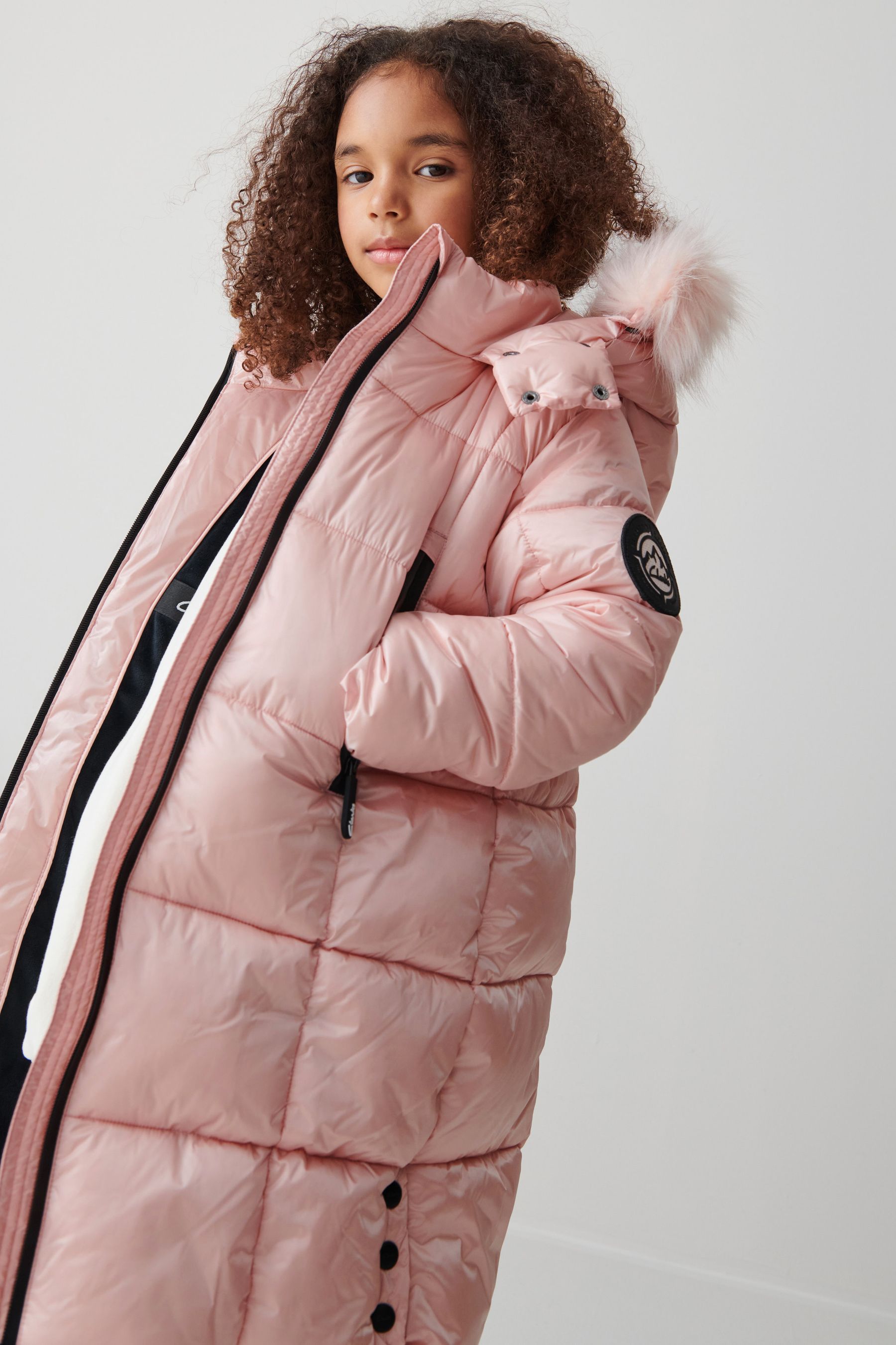 Girls longline padded coat clearance