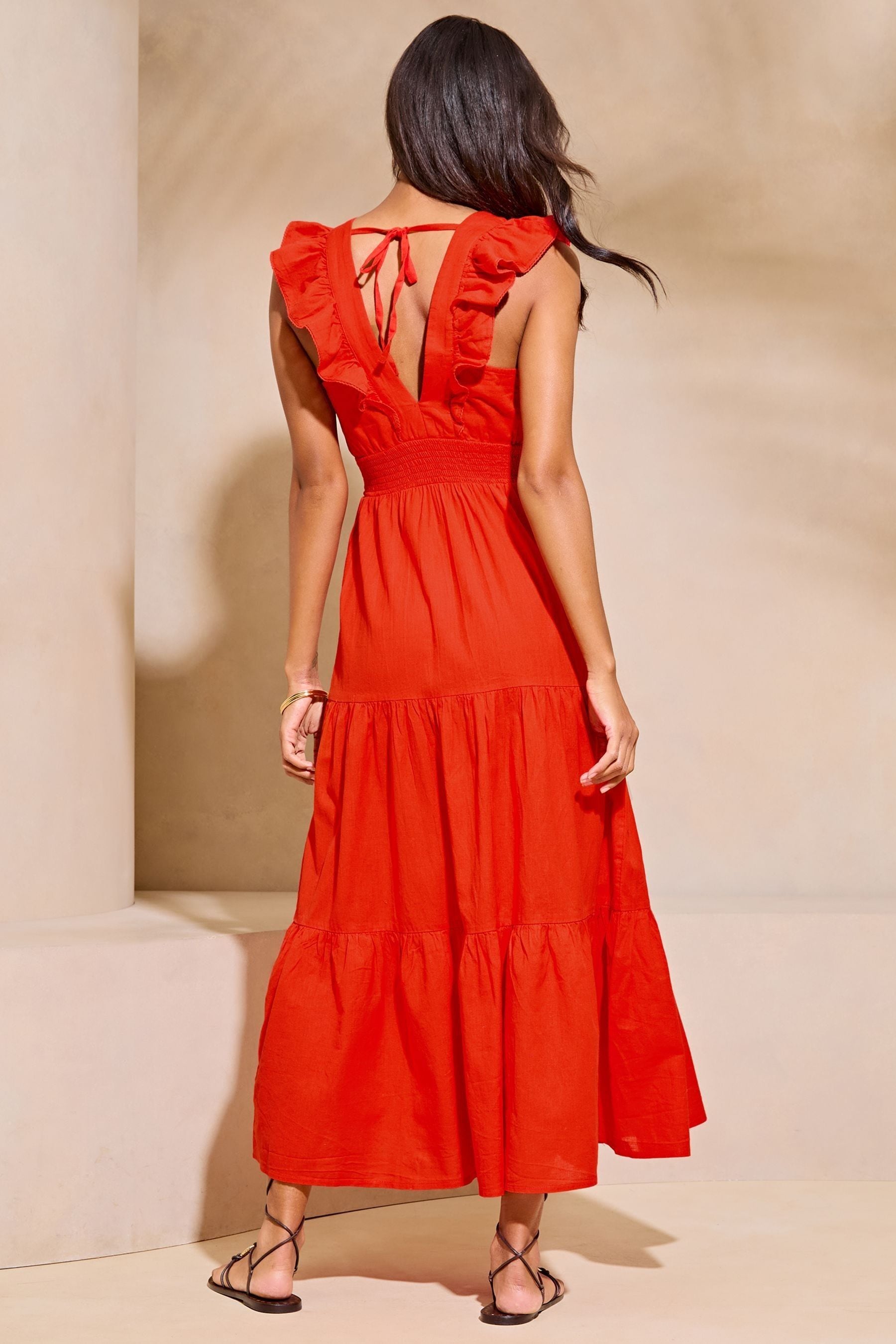 Sleeveless frill dress hotsell