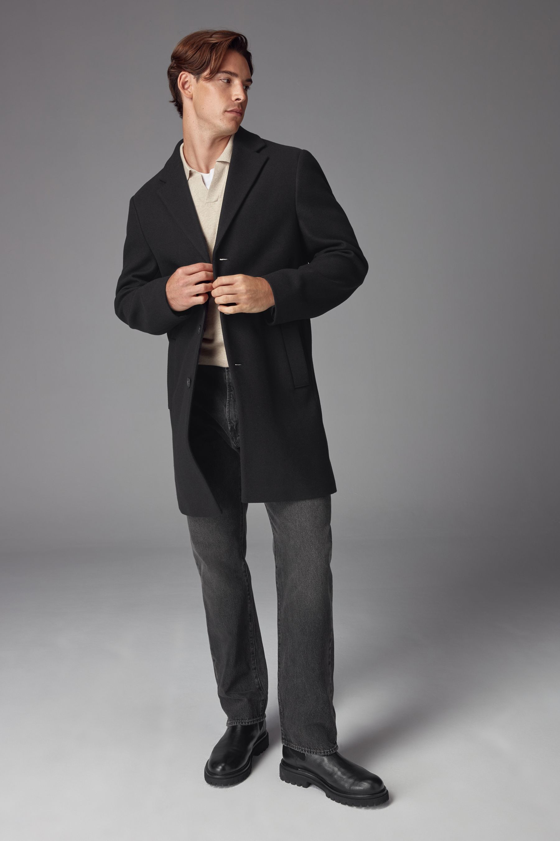 Black Epsom Overcoat