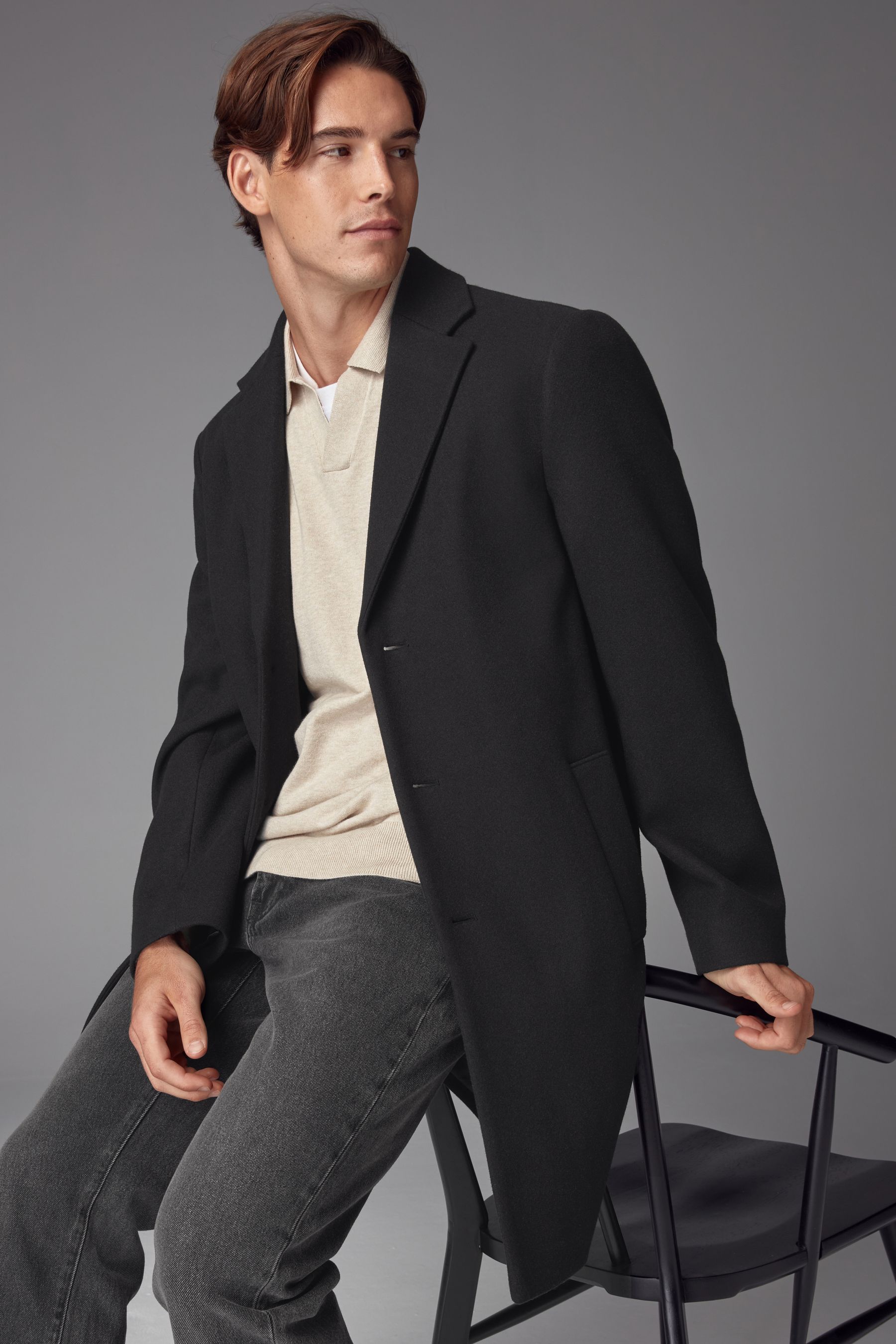 Buy Black Epsom Overcoat from the Next UK online shop
