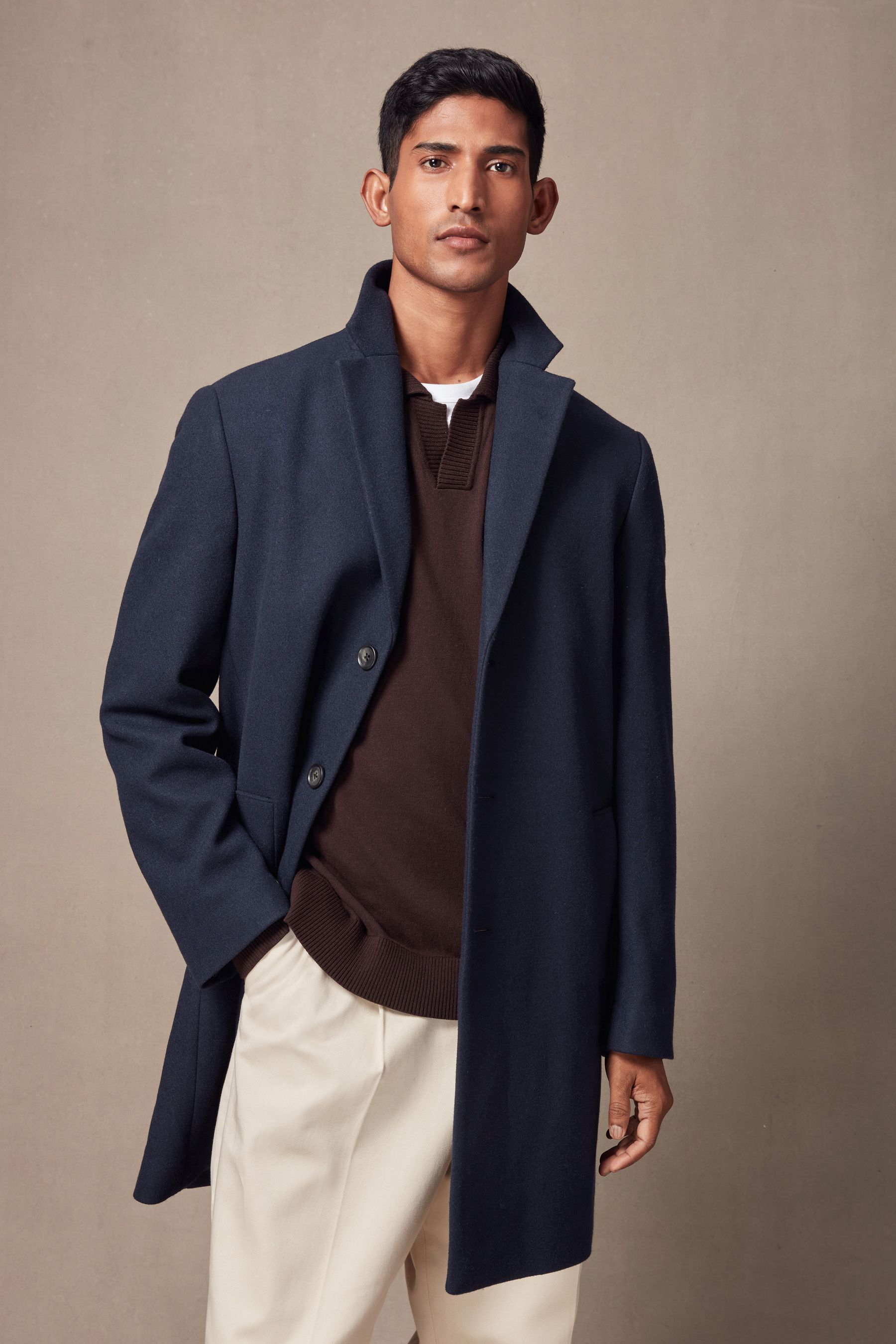 Buy Navy Blue Epsom Overcoat from the Next UK online shop