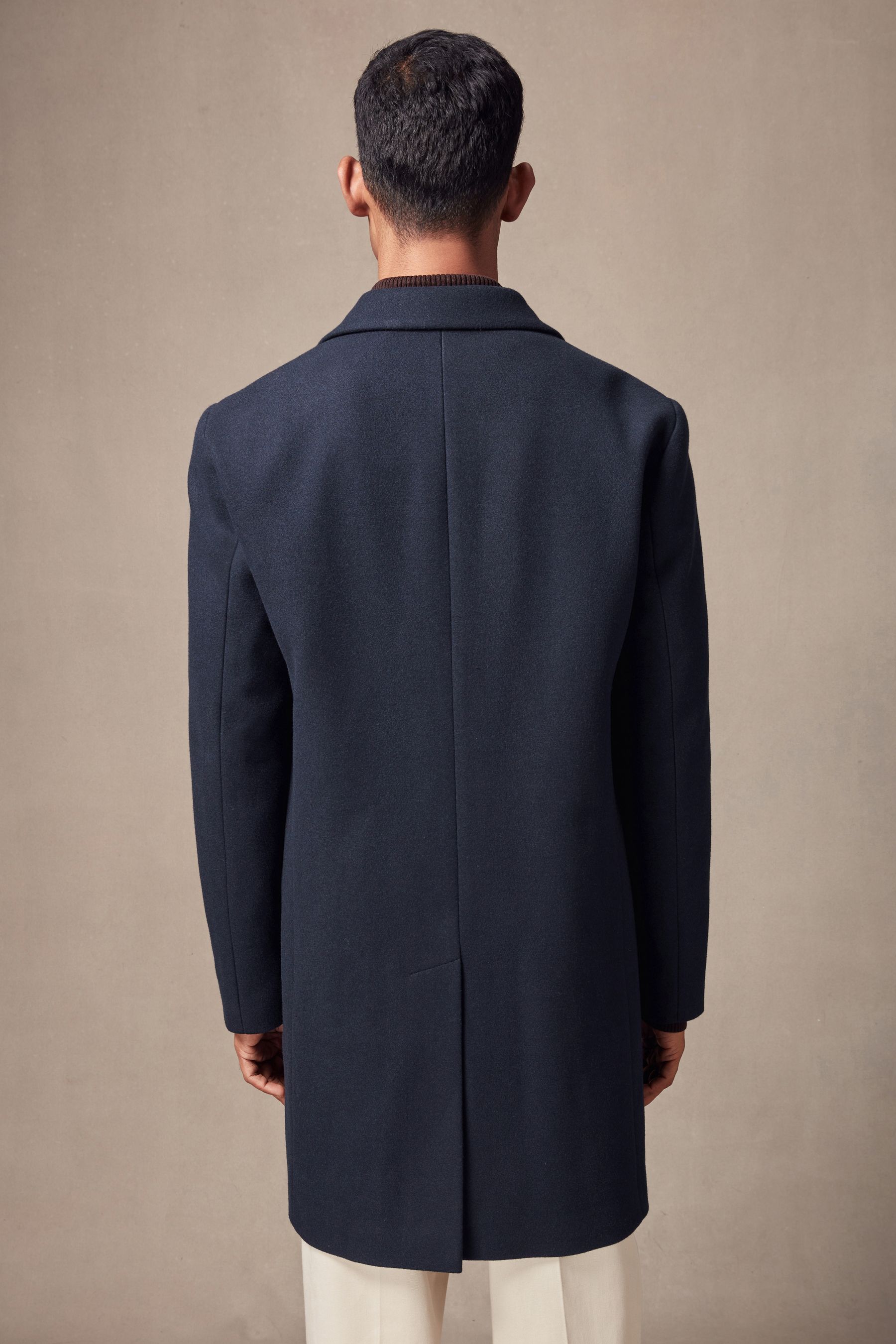 Navy Blue Epsom Overcoat
