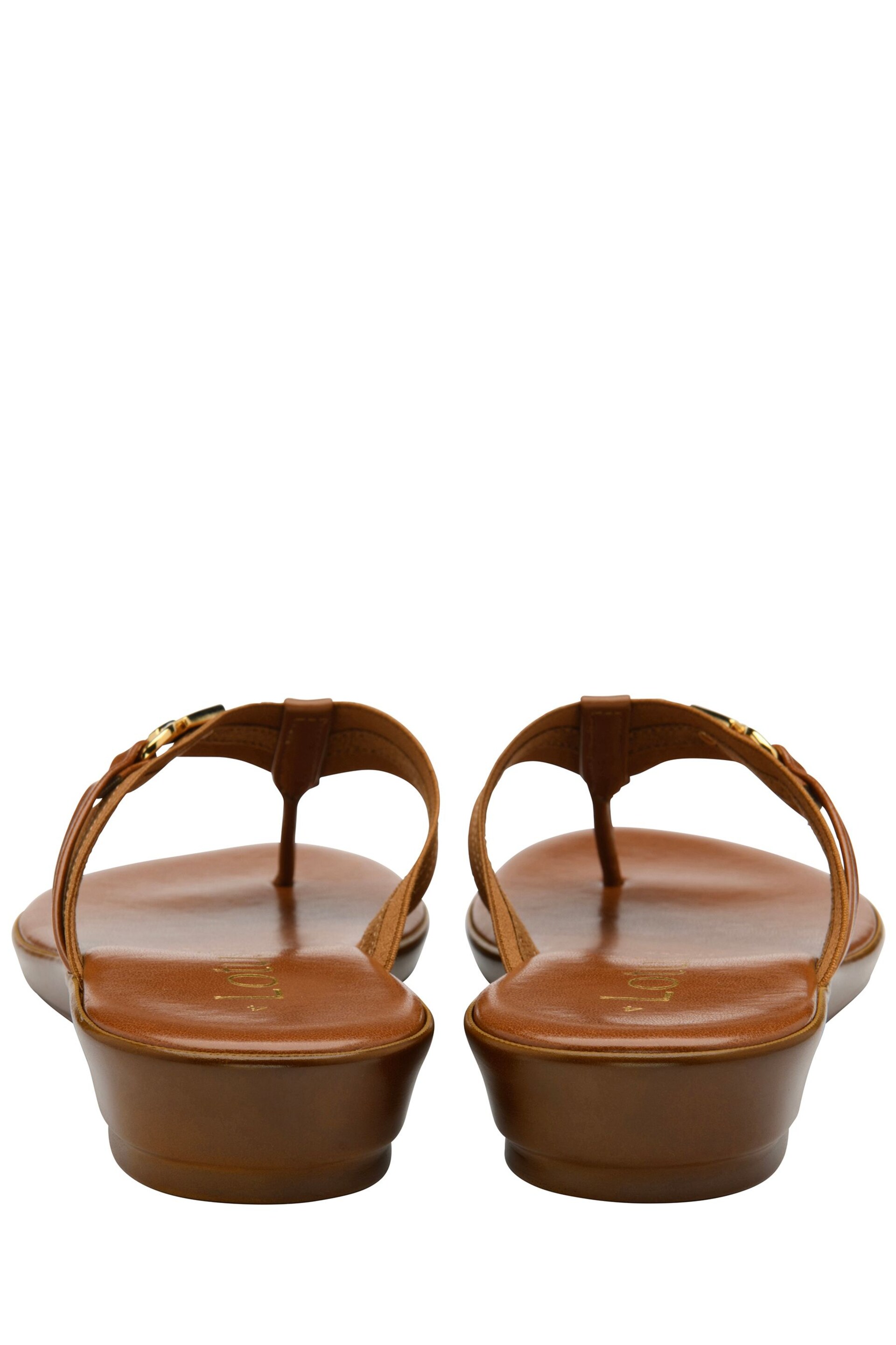 Lotus Brown Toe-Post Sandals - Image 3 of 4