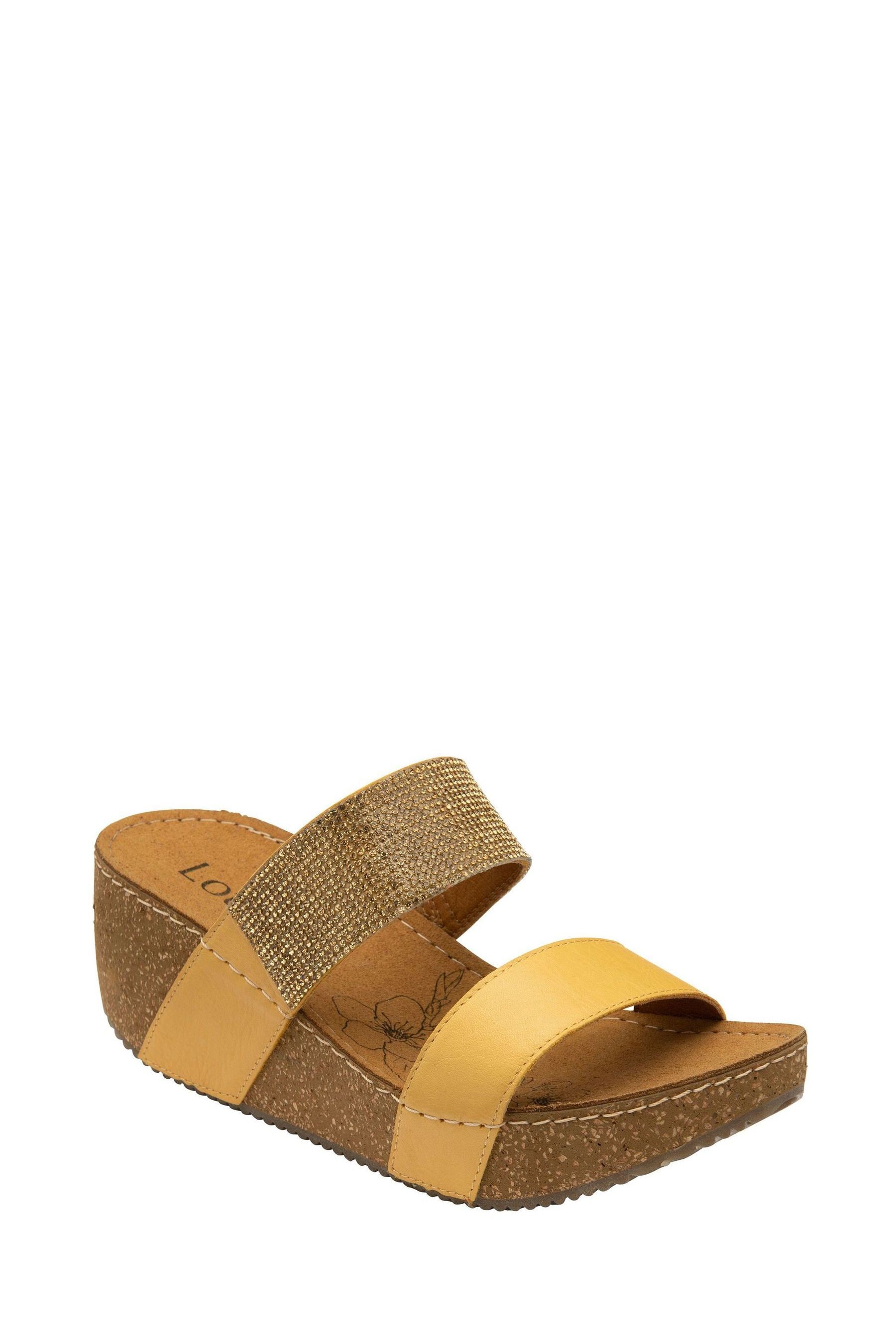Buy Lotus Yellow Mule Wedge Sandals from Next Luxembourg
