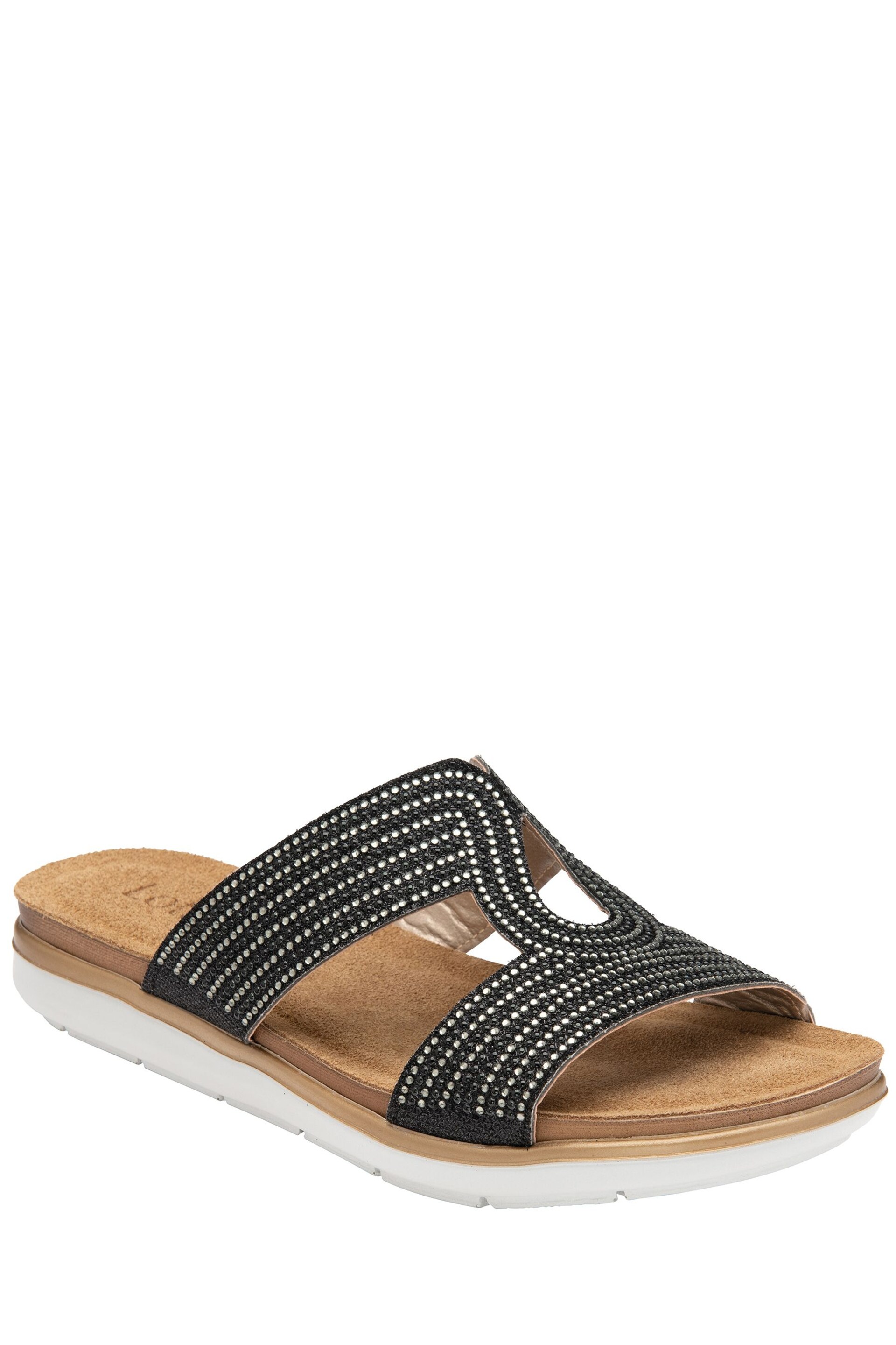 Lotus Black Open-Toe Mule Sandals - Image 1 of 4