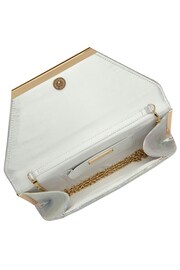 Lotus Silver Clutch Bag With Chain - Image 4 of 4