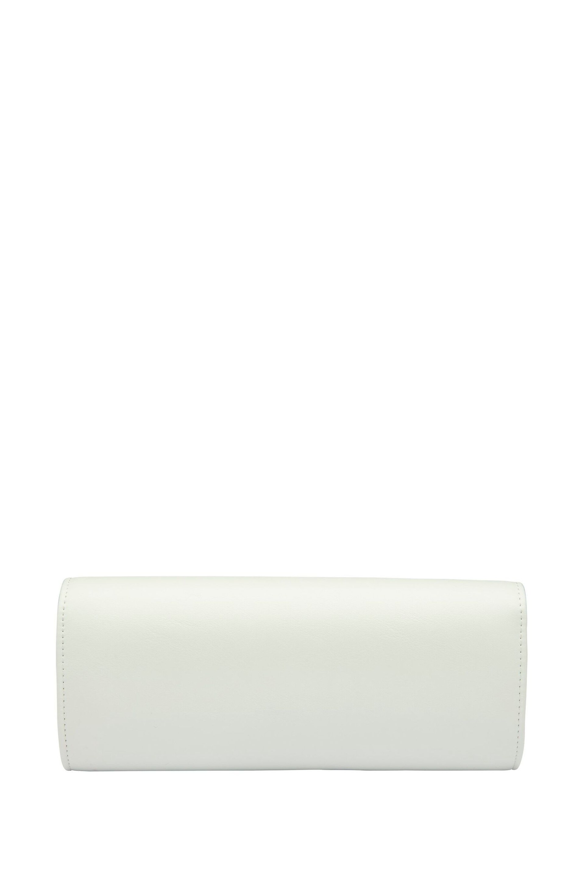 Lotus White Clutch Bag with Chain - Image 2 of 4