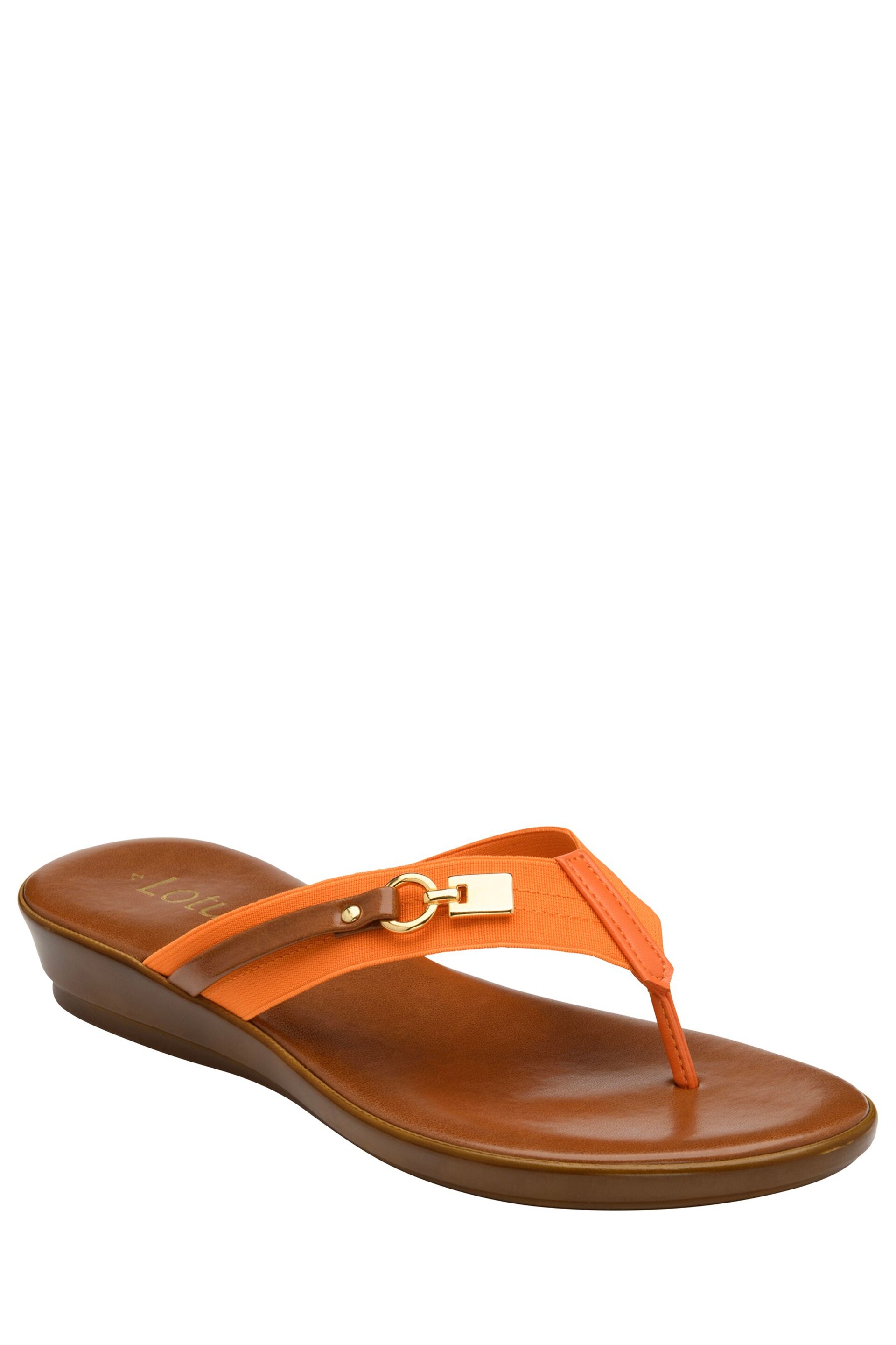 Lotus Orange Toe-Post Sandals - Image 1 of 4