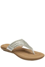 Lotus Silver Toe-Post Sandals - Image 1 of 4