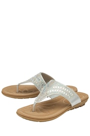 Lotus Silver Toe-Post Sandals - Image 2 of 4