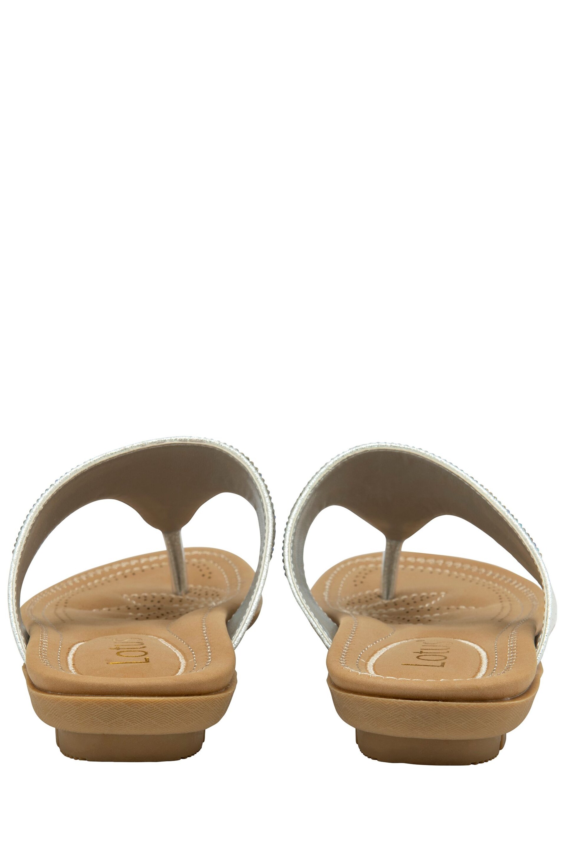 Lotus Silver Toe-Post Sandals - Image 3 of 4