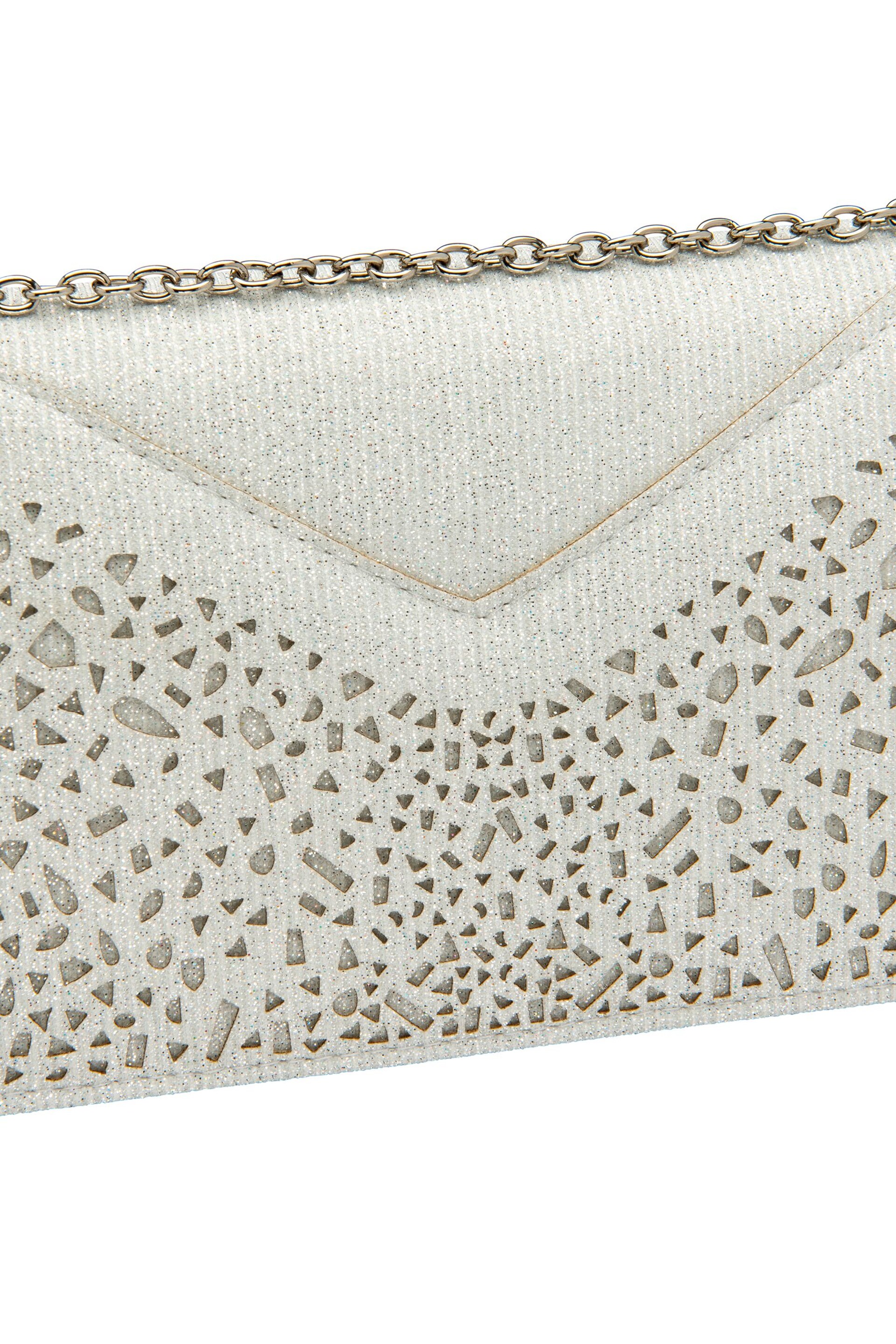 Lotus Cream Clutch Bag with Chain - Image 4 of 4