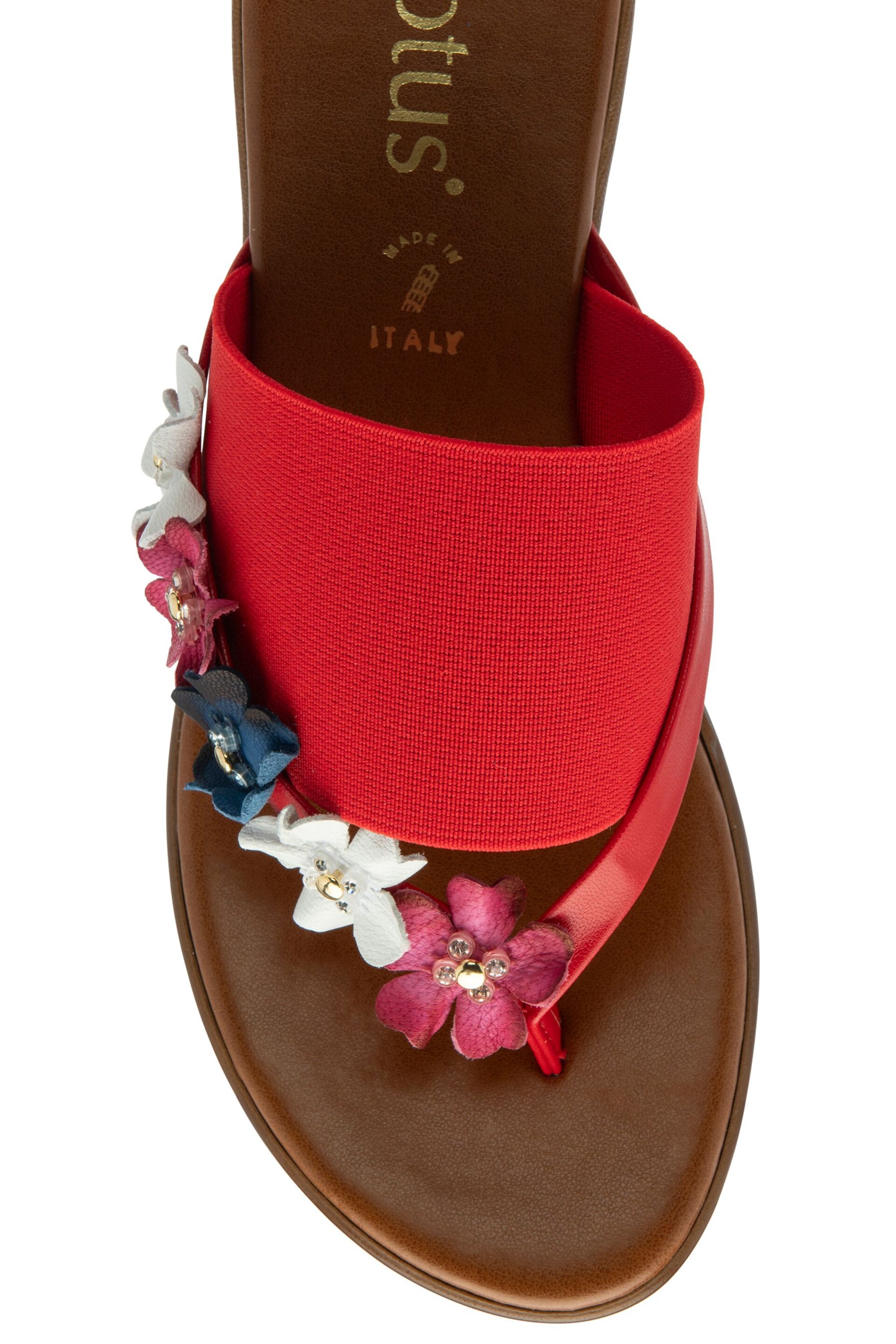 Lotus Red Toe-Post Wedge Sandals - Image 4 of 4