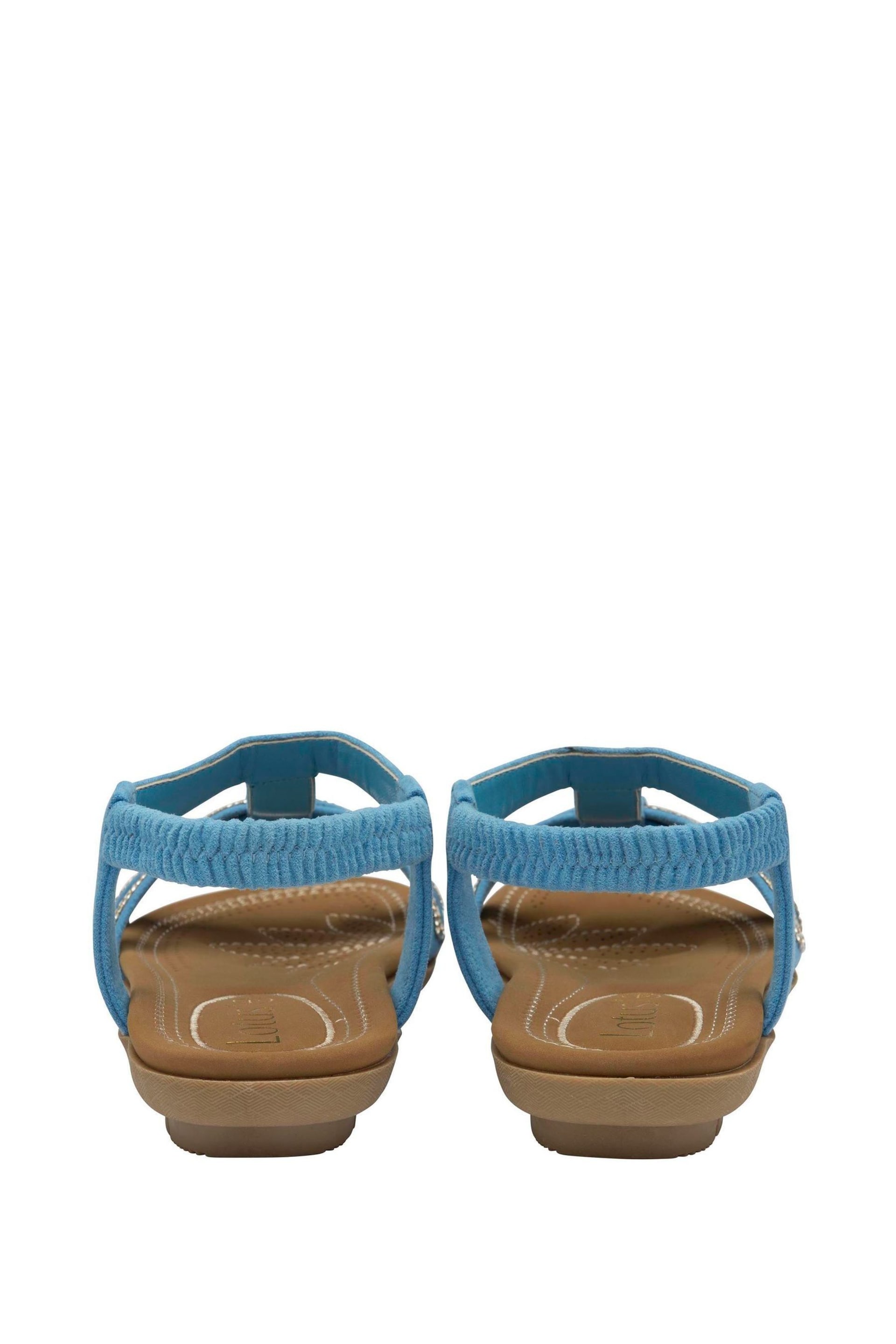 Lotus Blue Open-Toe Flat Sandals - Image 3 of 4