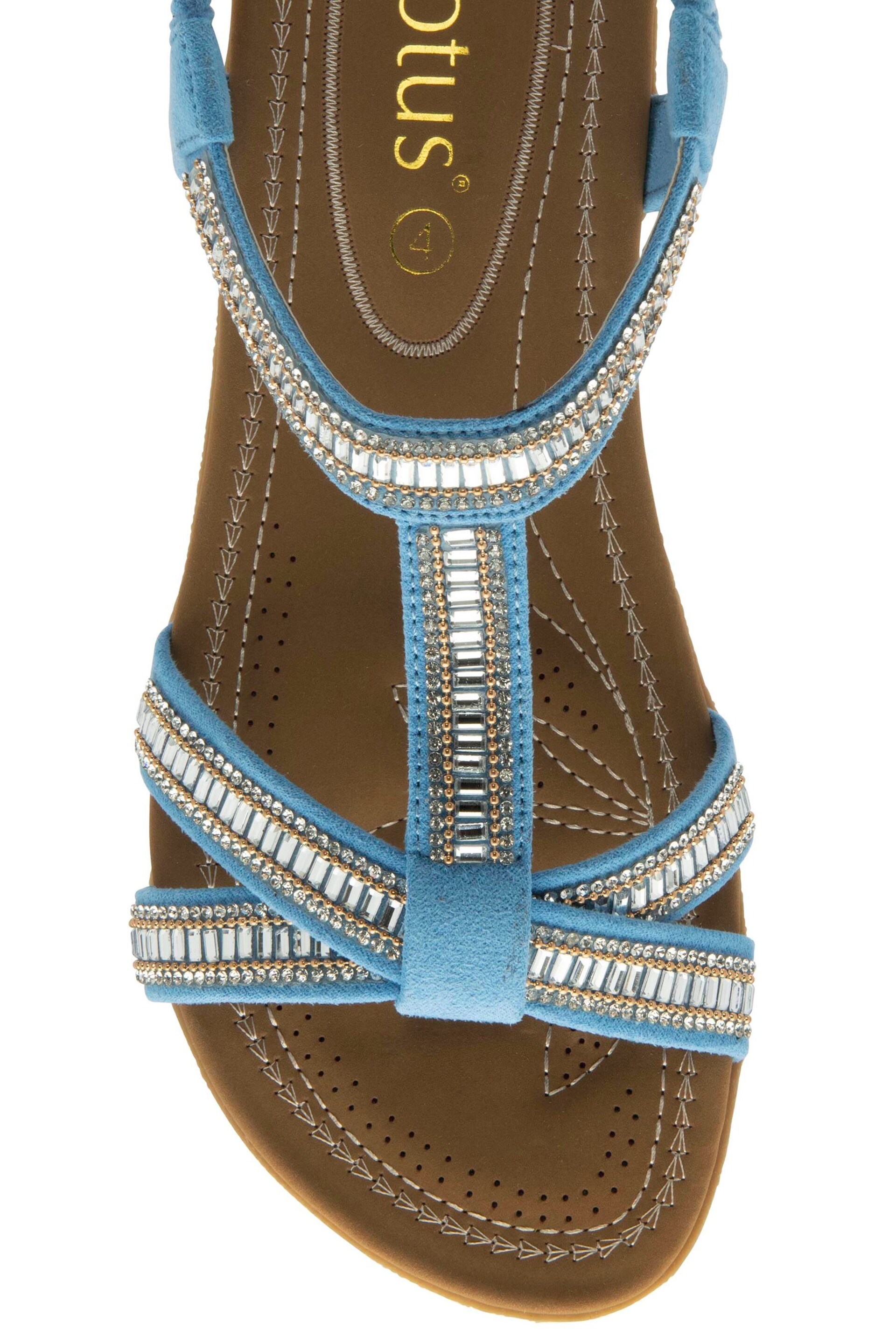 Lotus Blue Open-Toe Flat Sandals - Image 4 of 4