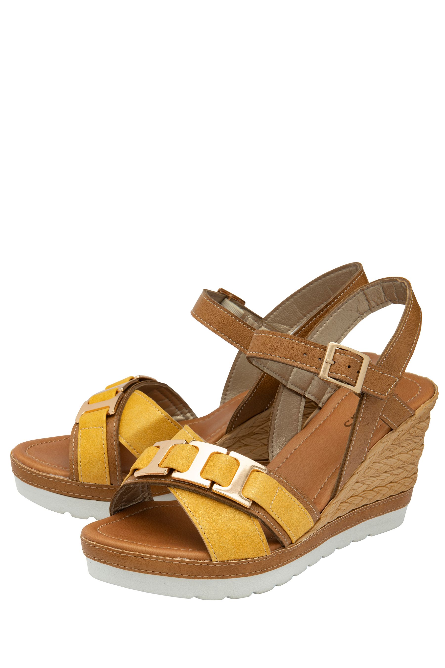 Buy Lotus Yellow Peep Toe Wedge Sandals from the Next UK online shop