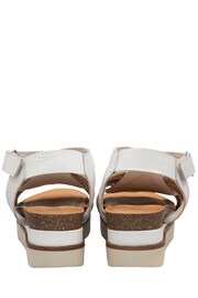 Lotus White Leather Flatform Sandals - Image 3 of 4