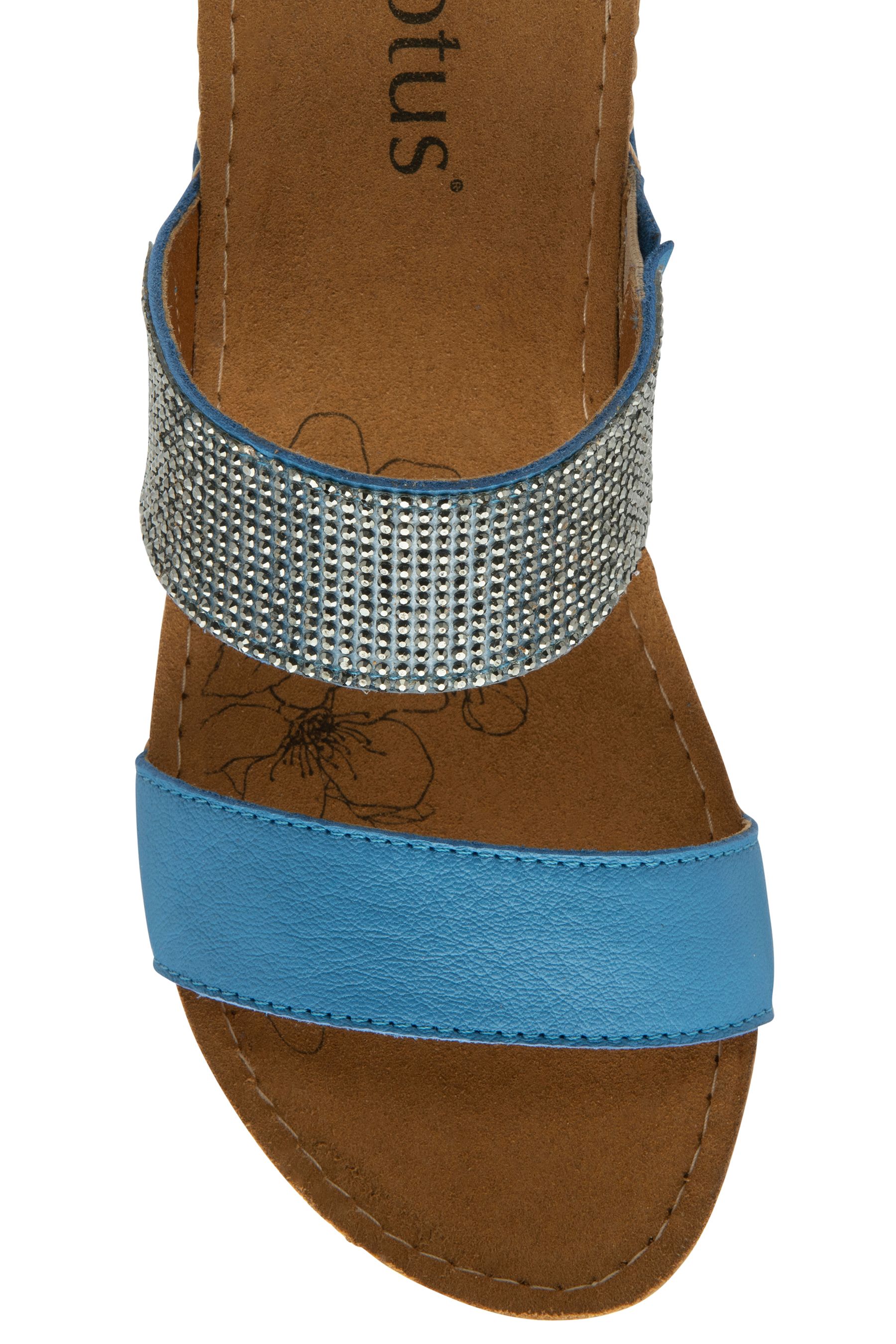 Buy Lotus Blue Mule Wedge Sandals from Next Canada