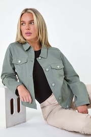 Roman Khaki Green Stretch Pocket Jacket - Image 4 of 5