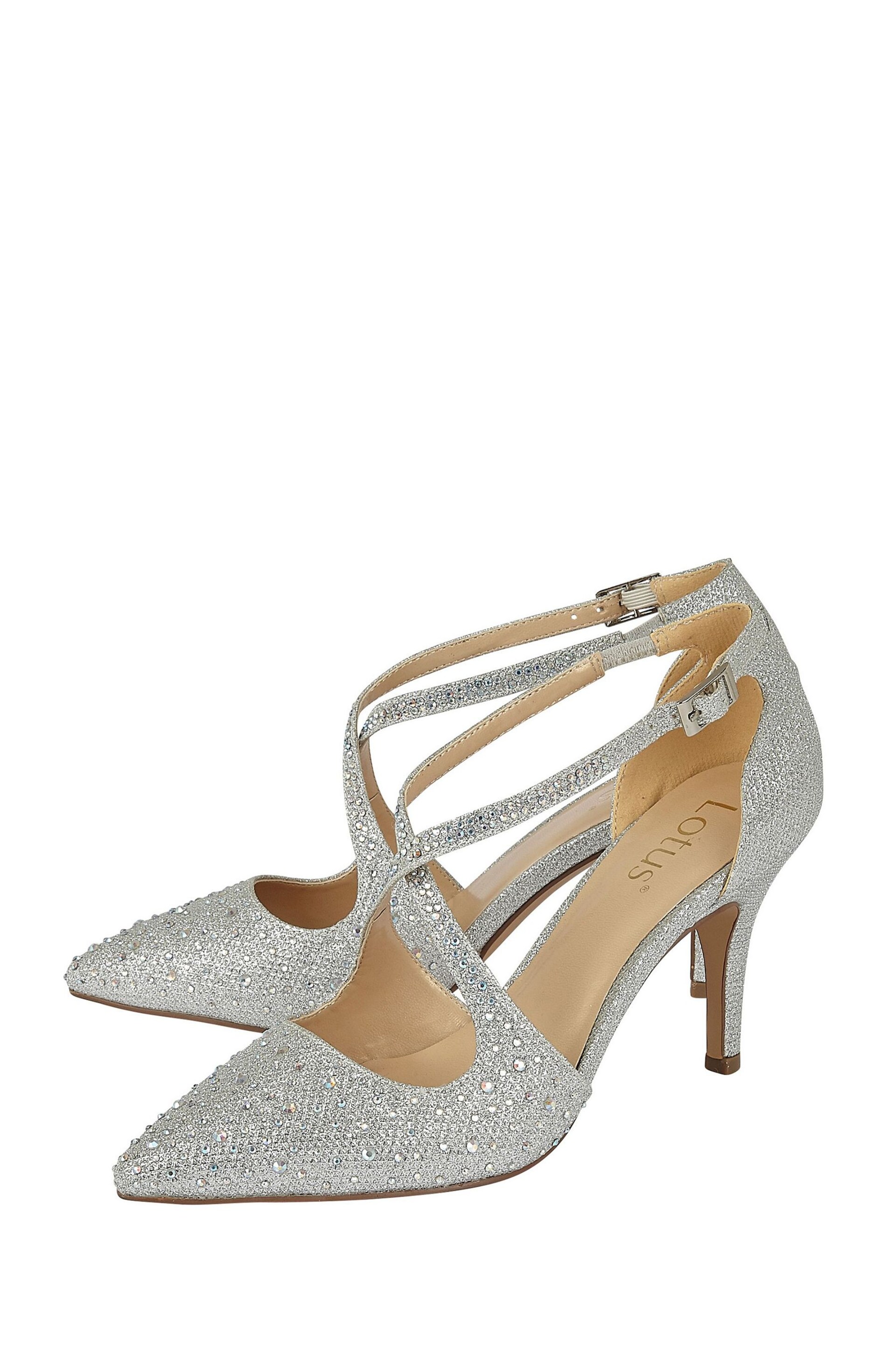 Lotus Silver Pointed-Toe Court Shoes - Image 2 of 4