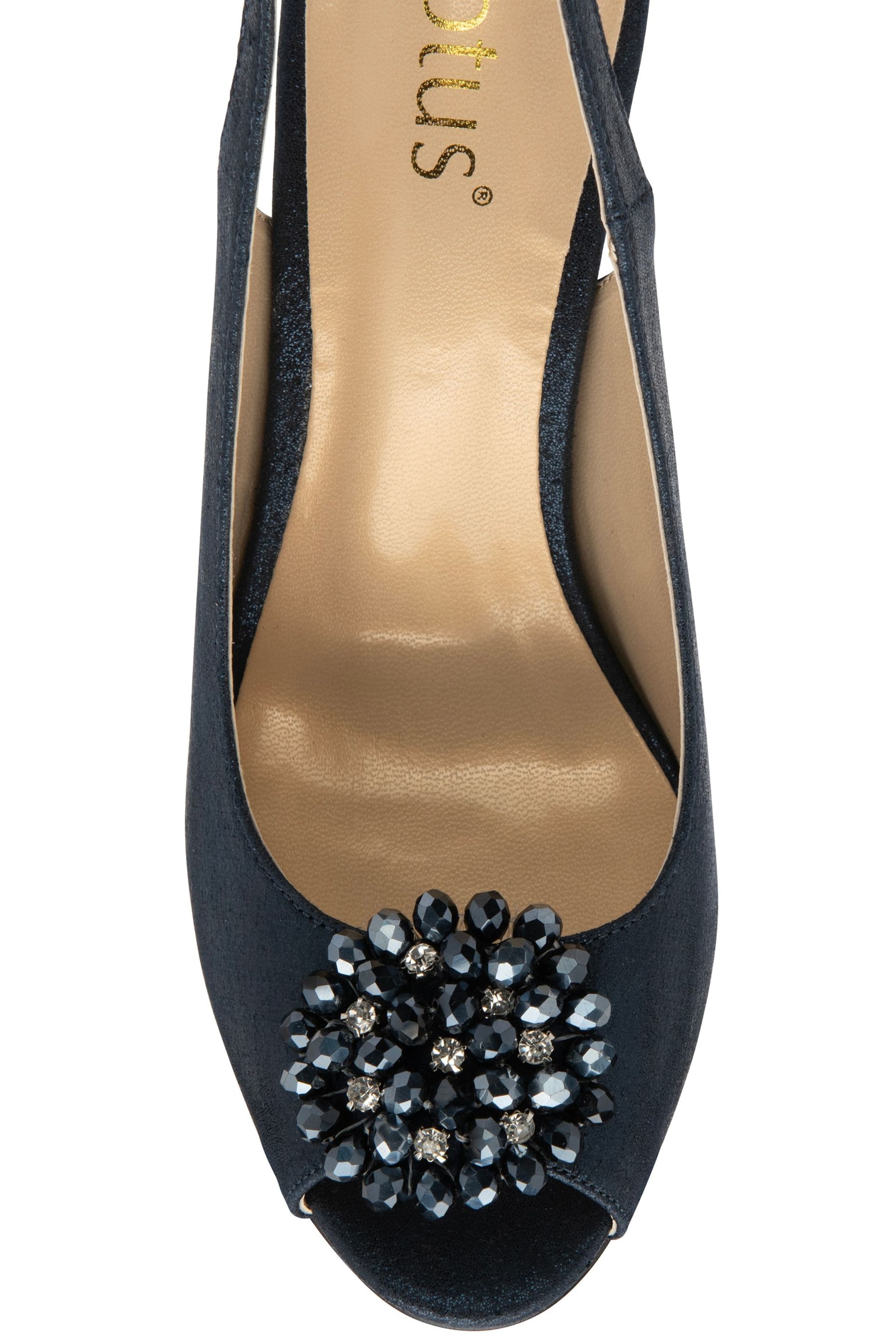 Lotus Blue Peep-Toe Slingback Shoes - Image 4 of 4