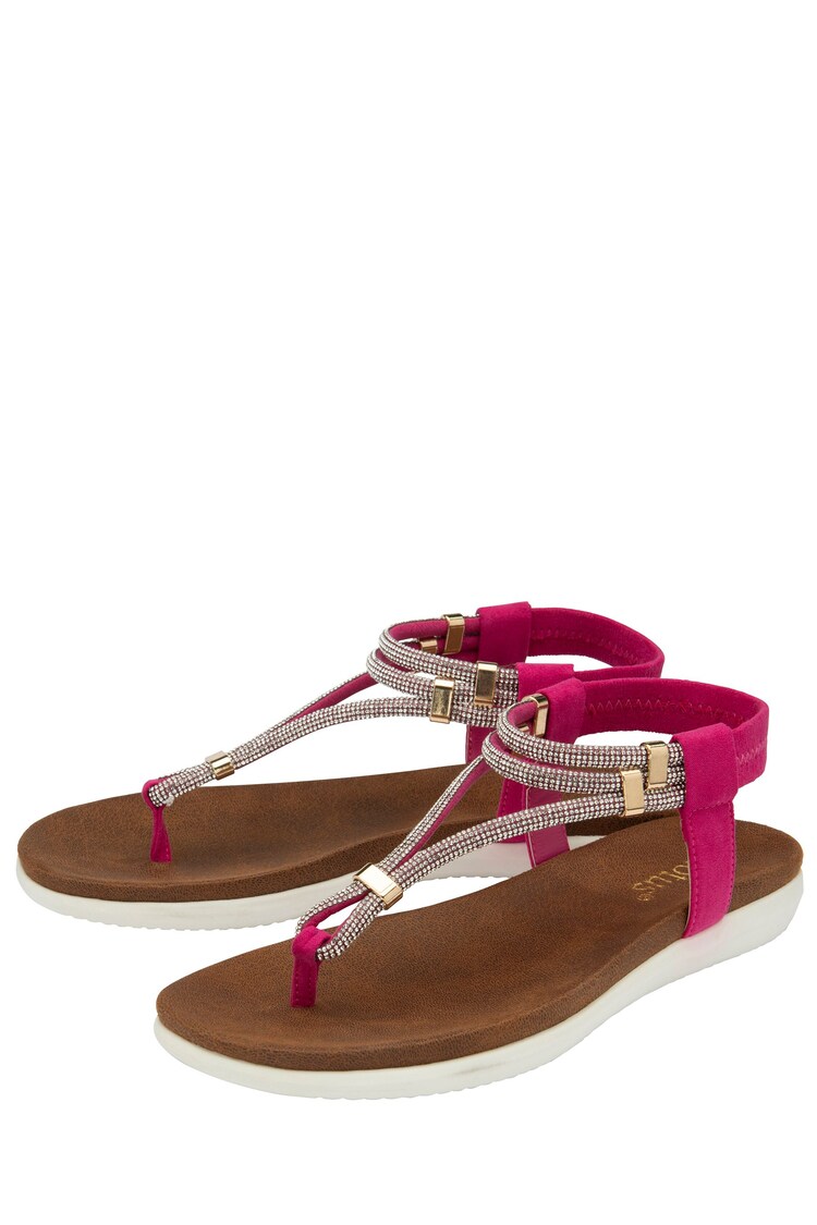 Lotus Pink Flat Toe-Post Sandals - Image 2 of 4