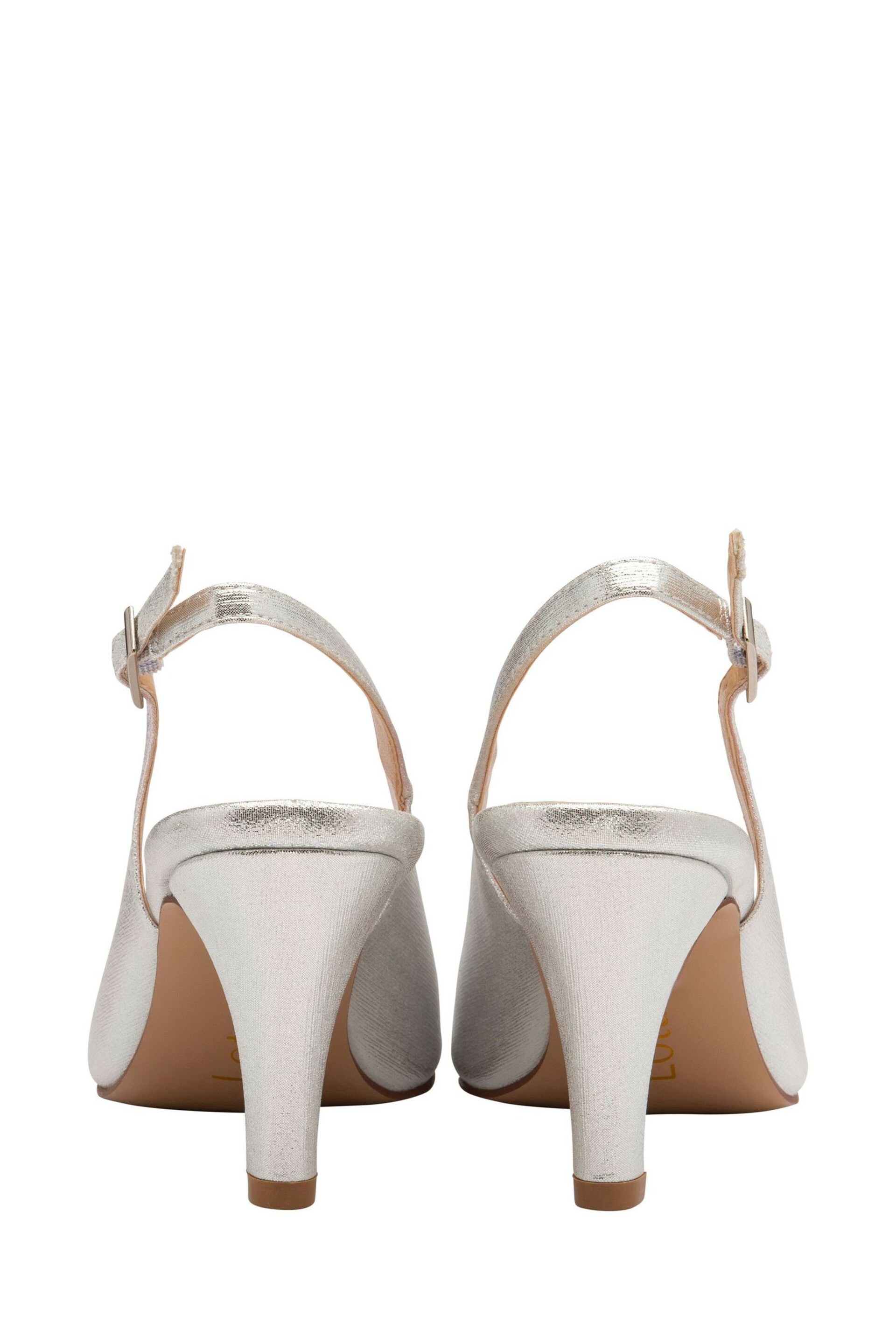 Lotus Silver Peep-Toe Slingback Shoes - Image 3 of 4