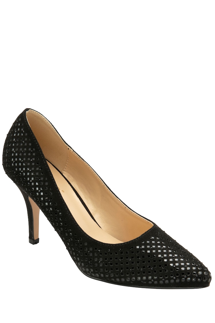 Lotus Black Stiletto-Heel Court Shoes - Image 1 of 4