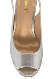 Lotus Silver Slingback Block-Heel Shoes - Image 4 of 4