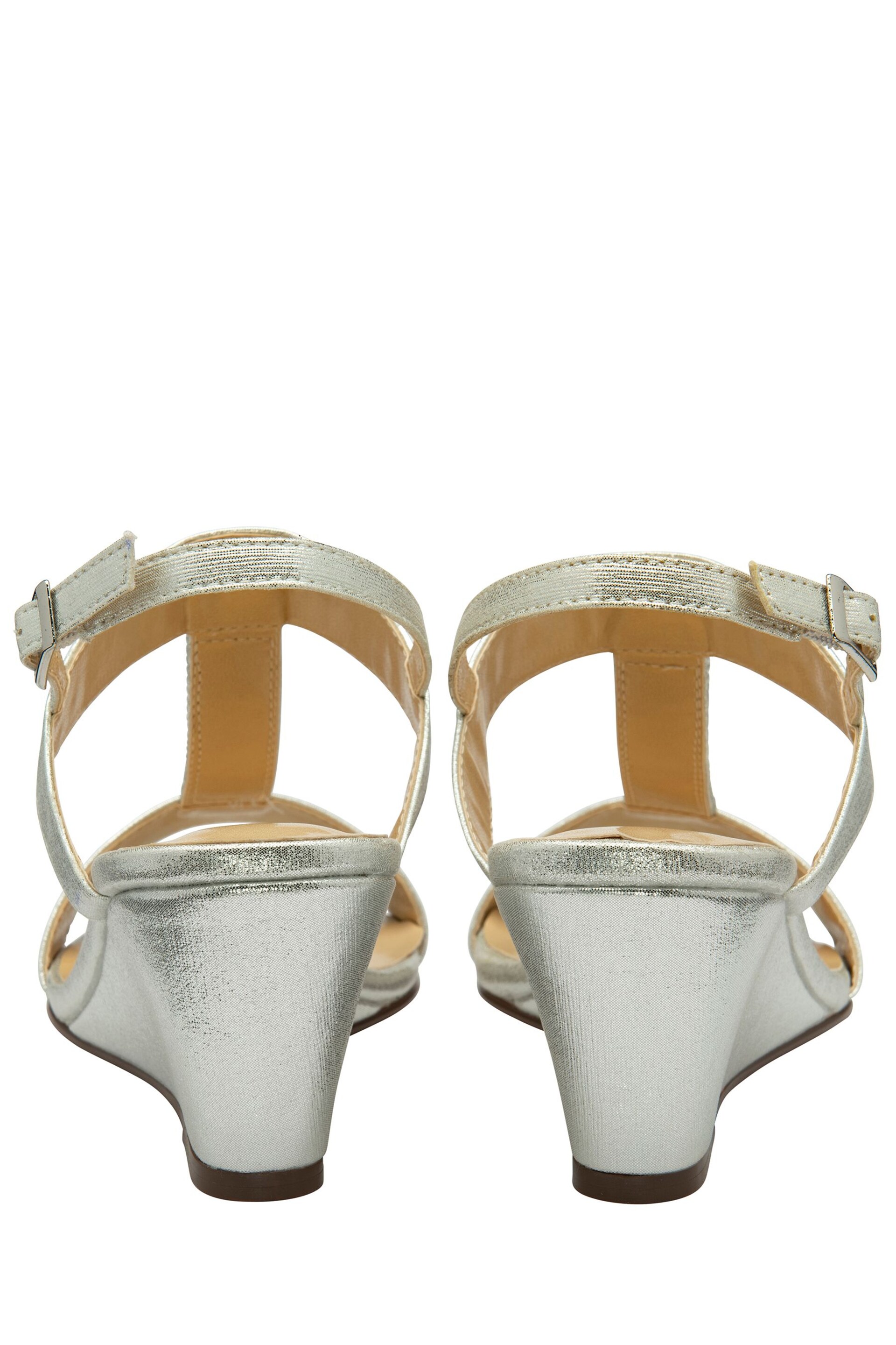 Lotus Silver Slingback Wedge Sandals - Image 3 of 4