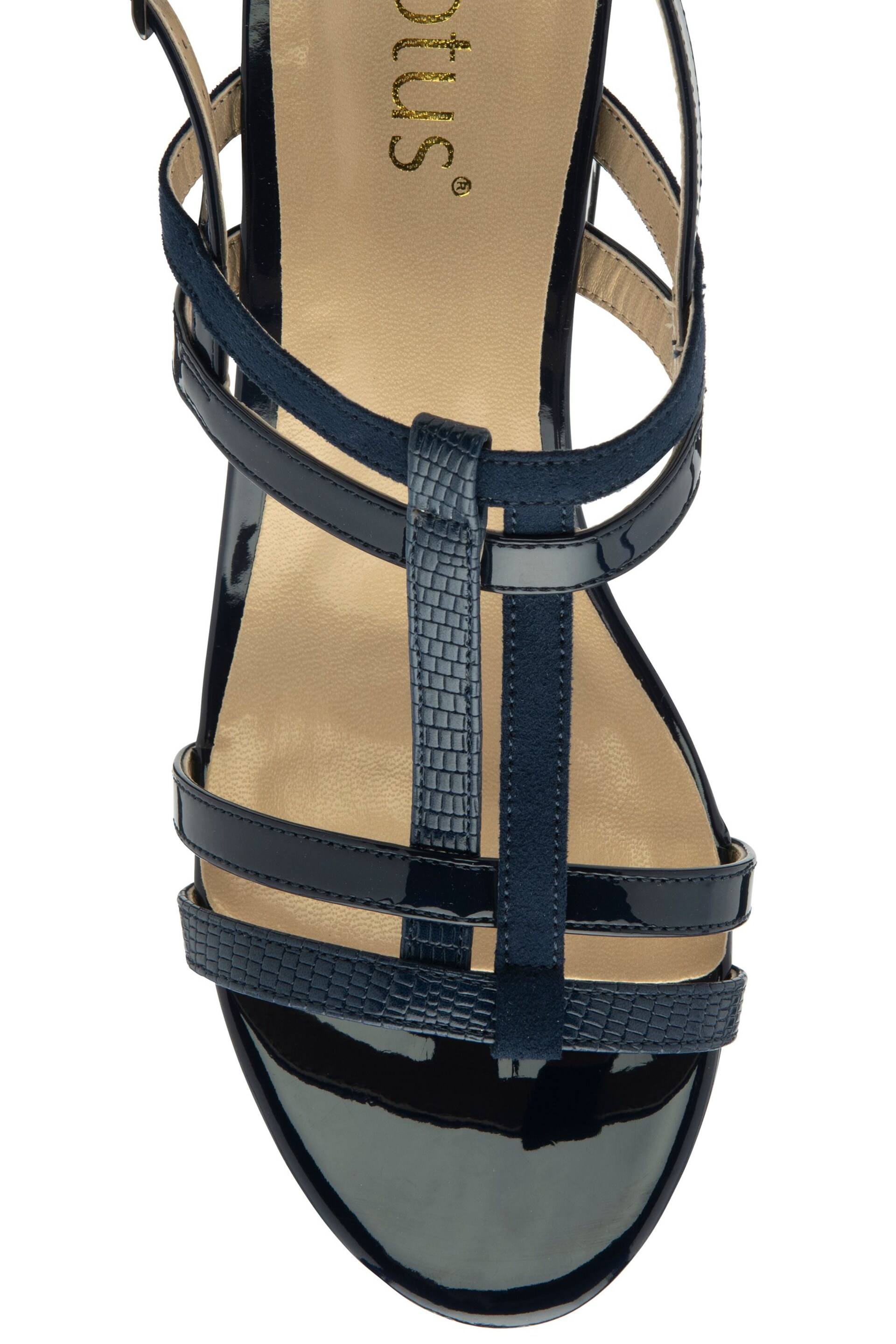 Lotus Blue Slingback Block-Heel Sandals - Image 4 of 4