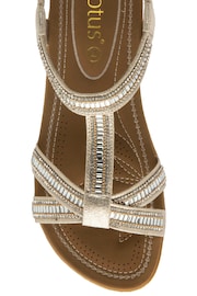 Lotus Gold/Brown Open-Toe Flat Sandals - Image 4 of 4