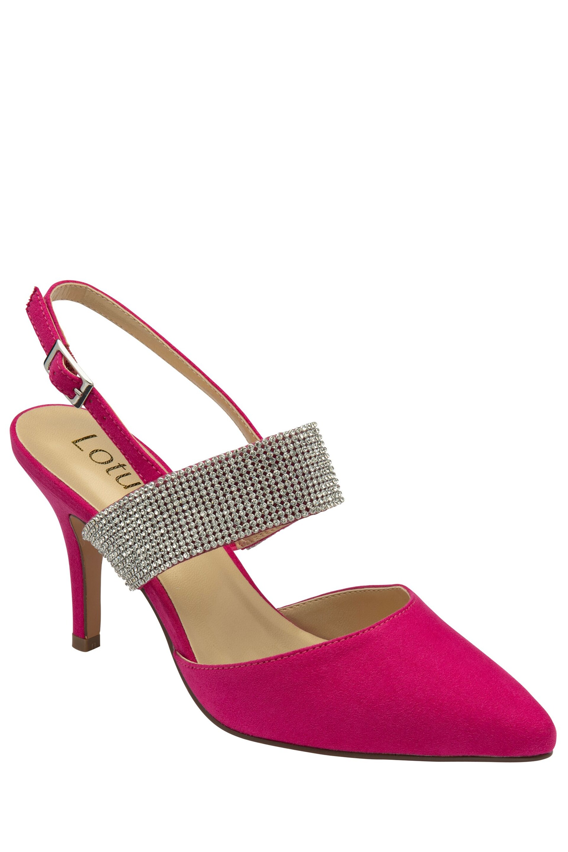 Lotus Pink/Sliver Slingback Court Shoes - Image 1 of 4