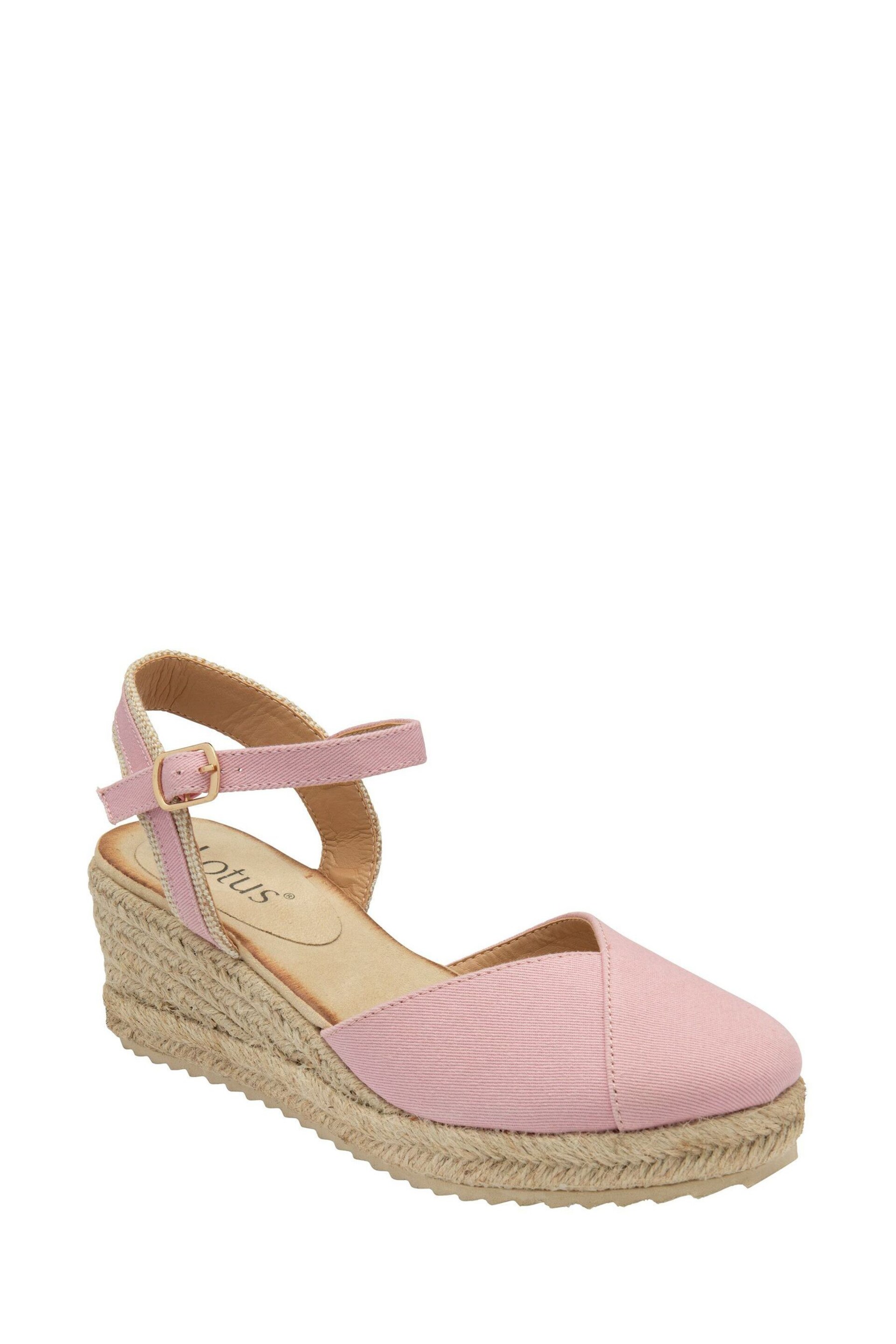 Lotus Pink Espadrille Wedge Sandals - Image 1 of 3