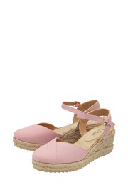 Lotus Pink Espadrille Wedge Sandals - Image 2 of 3