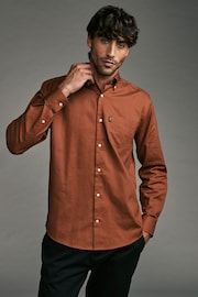 Rust Brown Regular Fit Easy Iron Button Down Oxford Shirt - Image 1 of 4