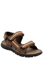 Lotus Brown Leather Open-Toe Sandals - Image 1 of 4