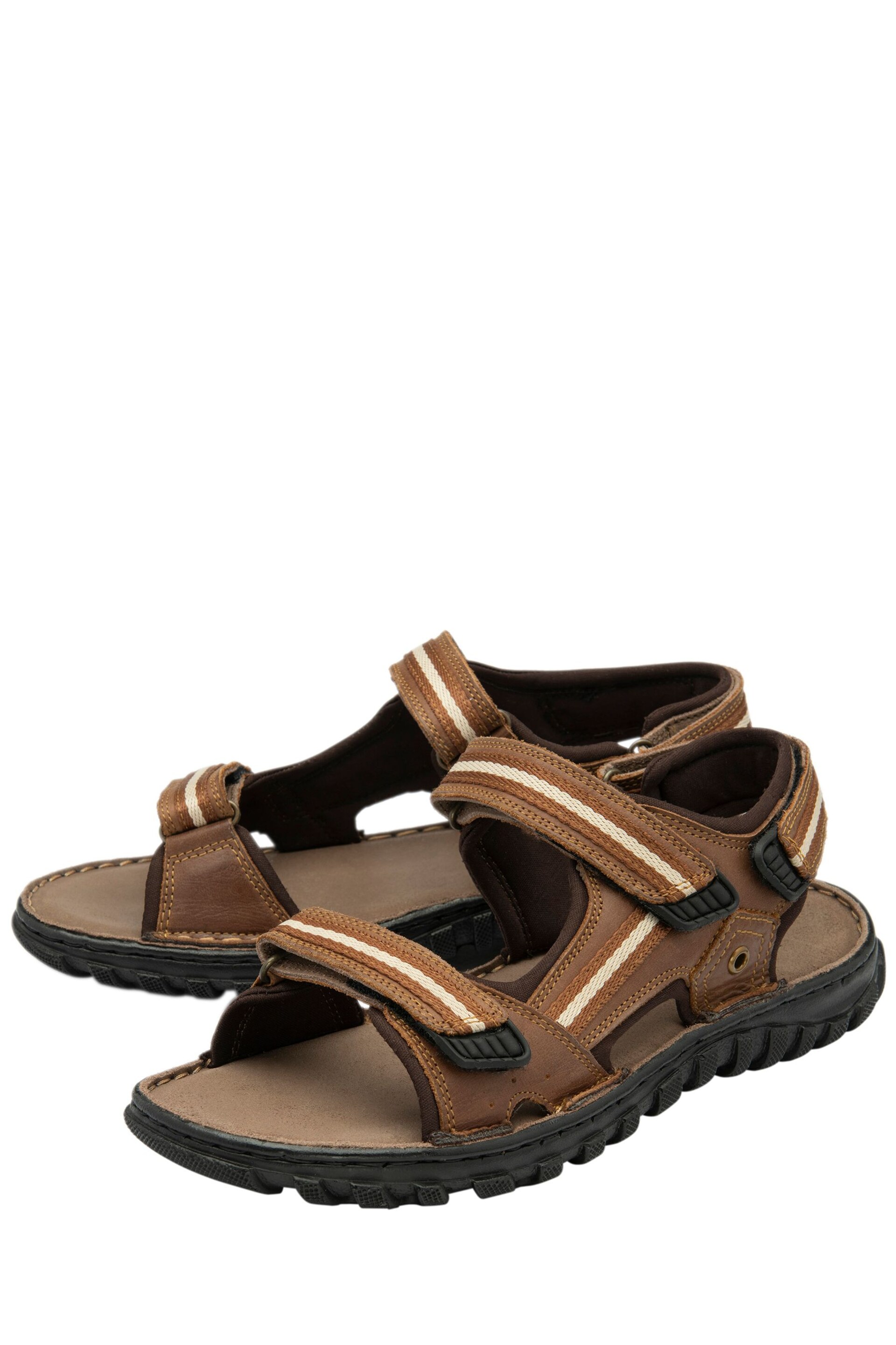 Lotus Brown Leather Open-Toe Sandals - Image 2 of 4