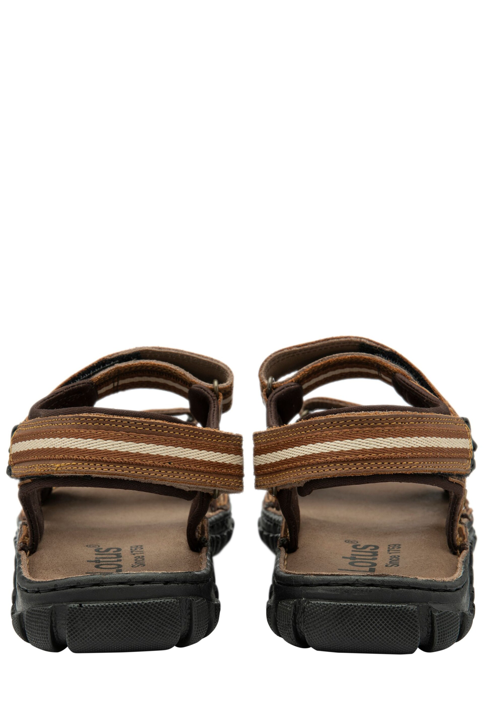 Lotus Brown Leather Open-Toe Sandals - Image 3 of 4