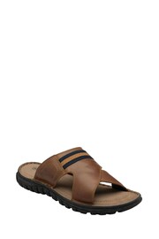 Lotus Brown Leather Mule Sandals - Image 1 of 4