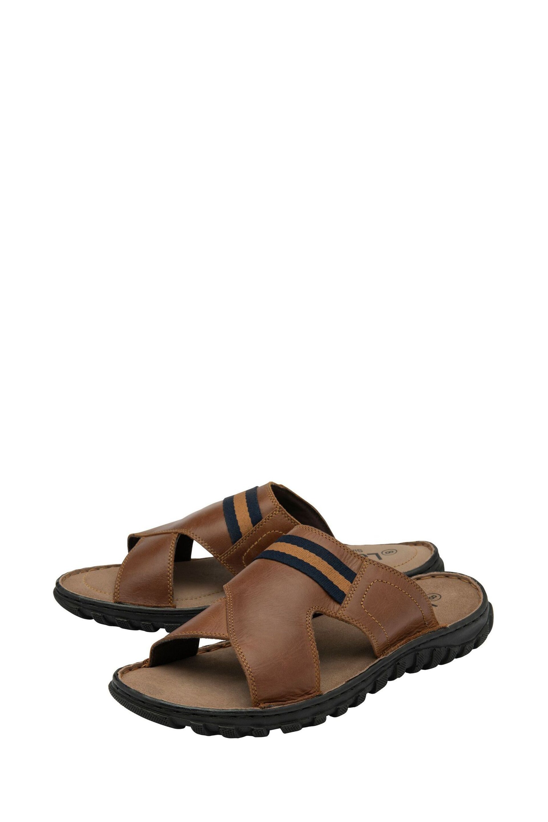 Lotus Brown Leather Mule Sandals - Image 2 of 4